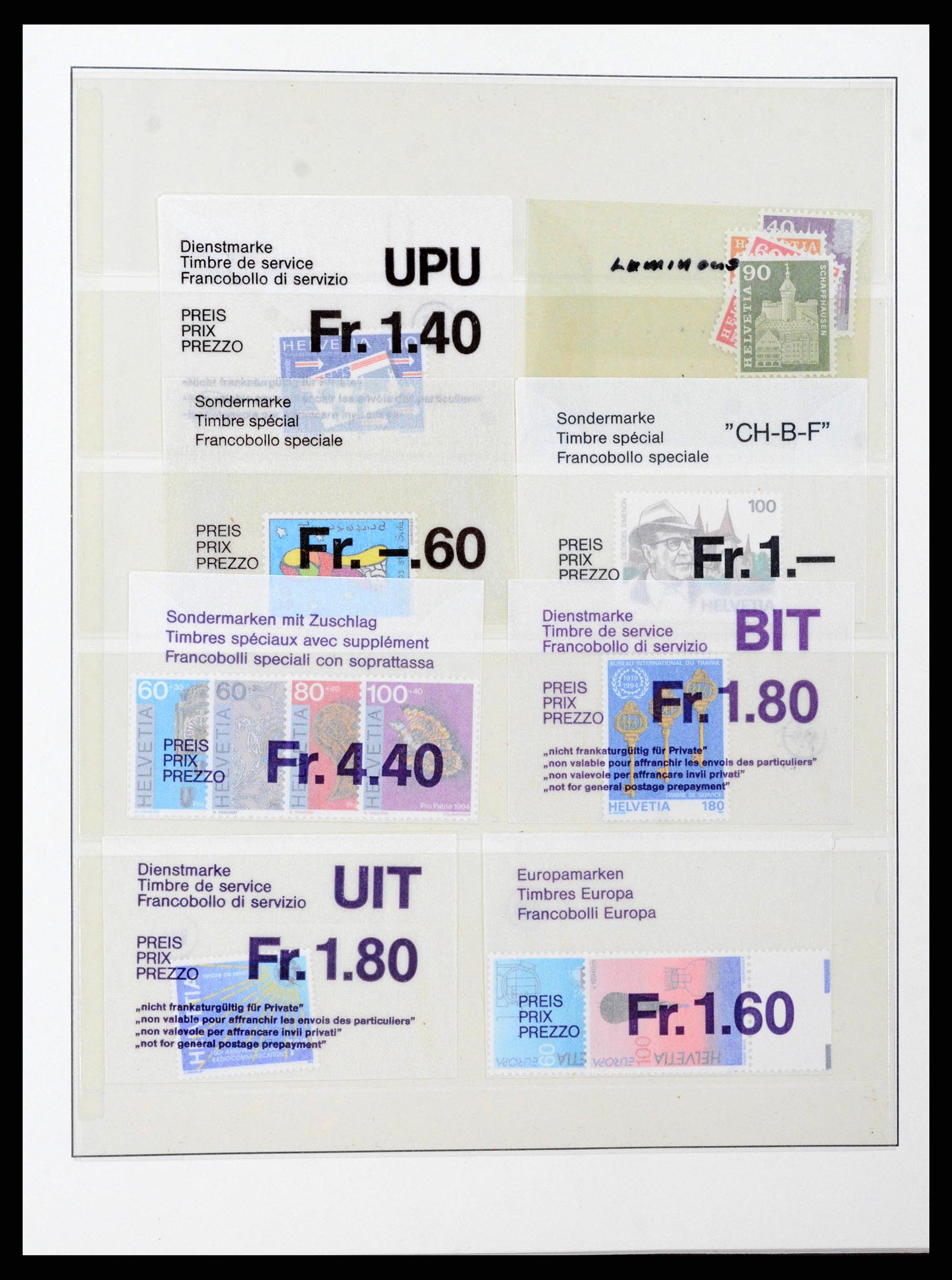 38905 0178 - Stamp collection 38905 Switzerland 1850-1995.