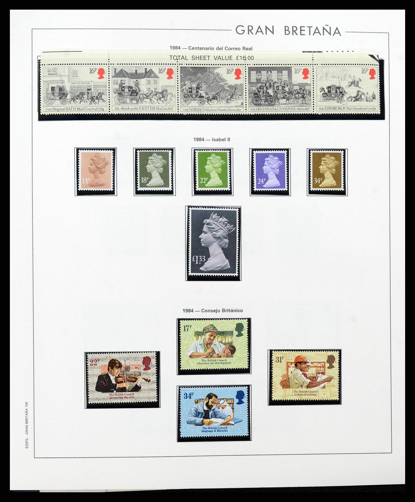 38924 0100 - Stamp collection 38924 Great Britain 1840-2000.