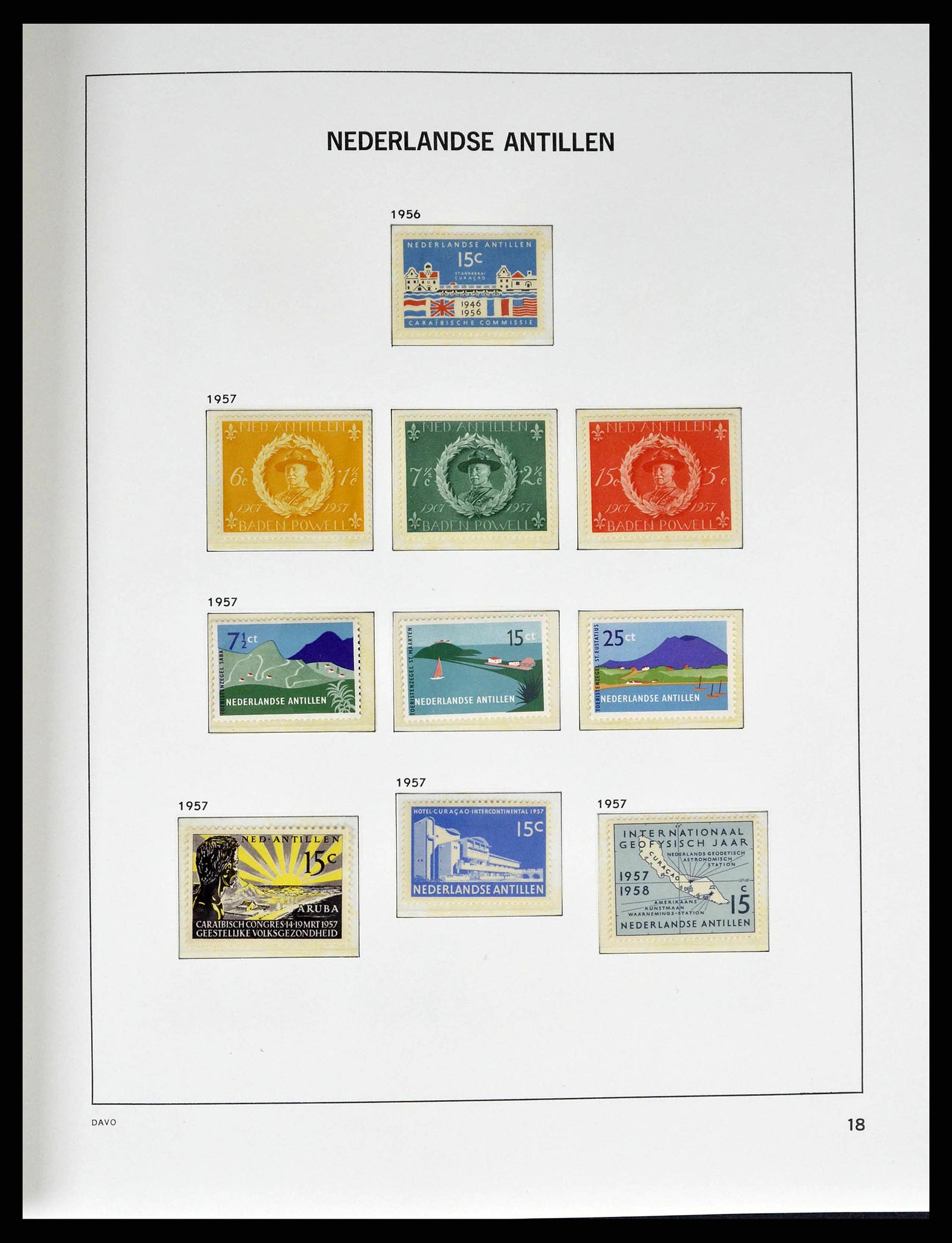 38940 0018 - Postzegelverzameling 38940 Curaçao/Antillen 1873-1969.