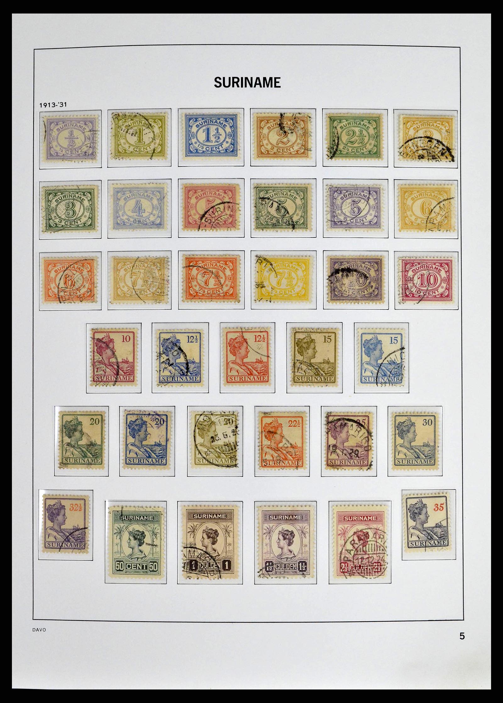 38942 0005 - Postzegelverzameling 38942 Suriname 1873-1975.