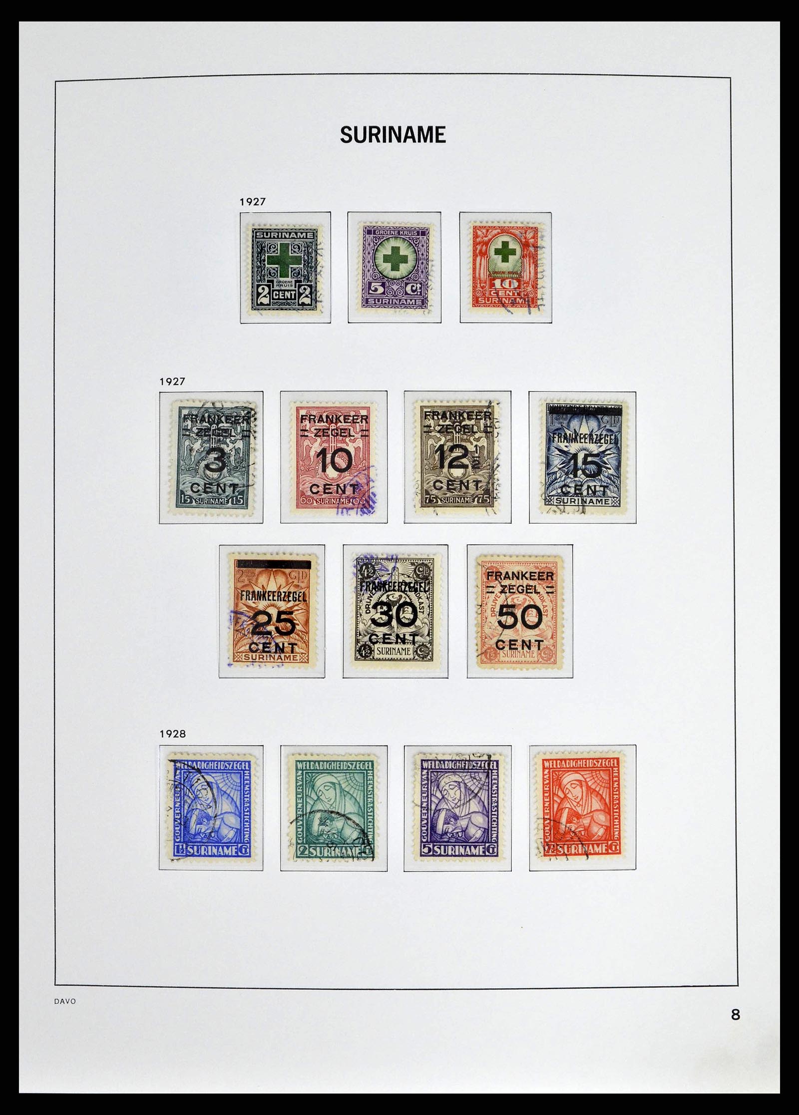 38942 0008 - Postzegelverzameling 38942 Suriname 1873-1975.