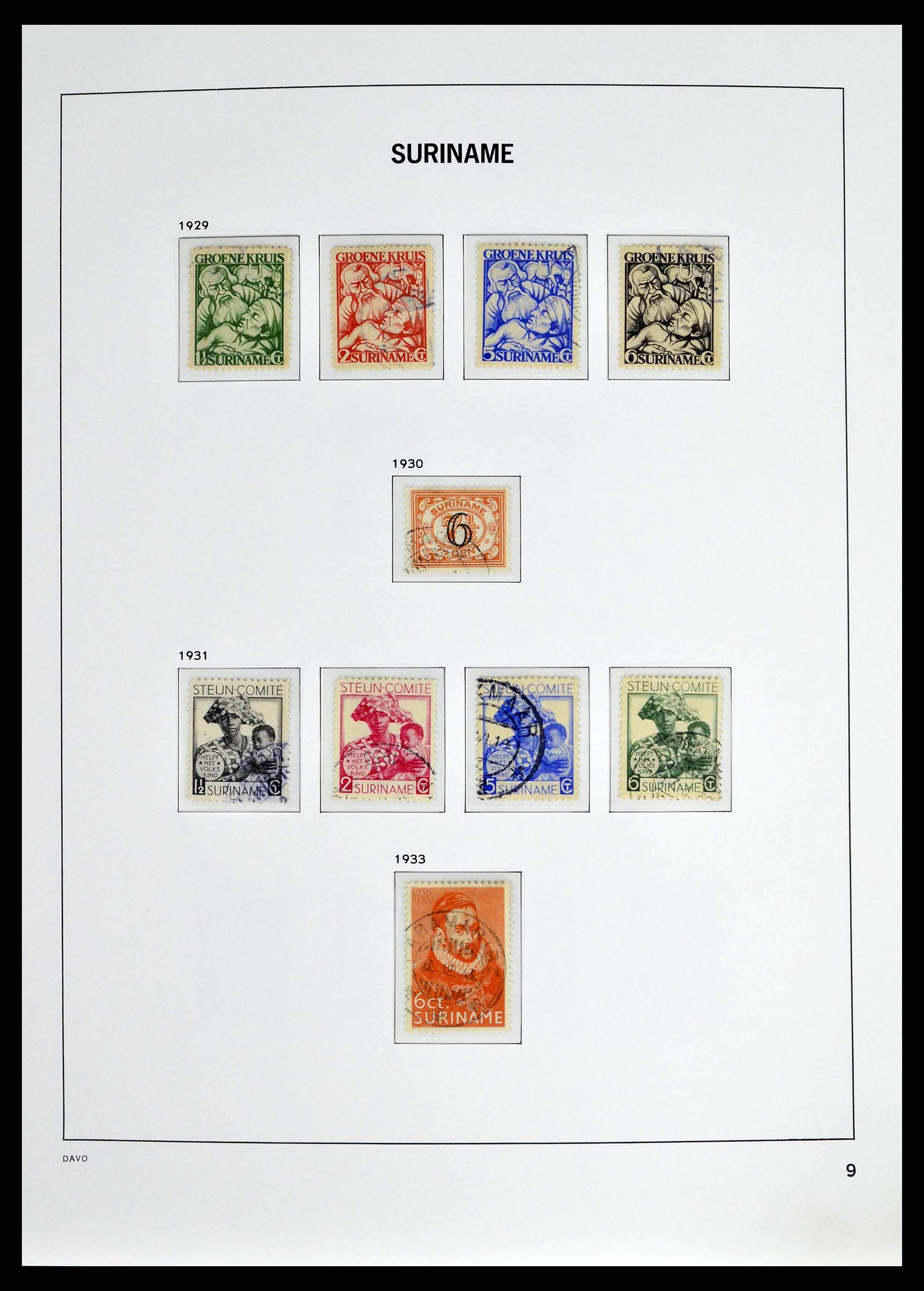 38942 0009 - Postzegelverzameling 38942 Suriname 1873-1975.