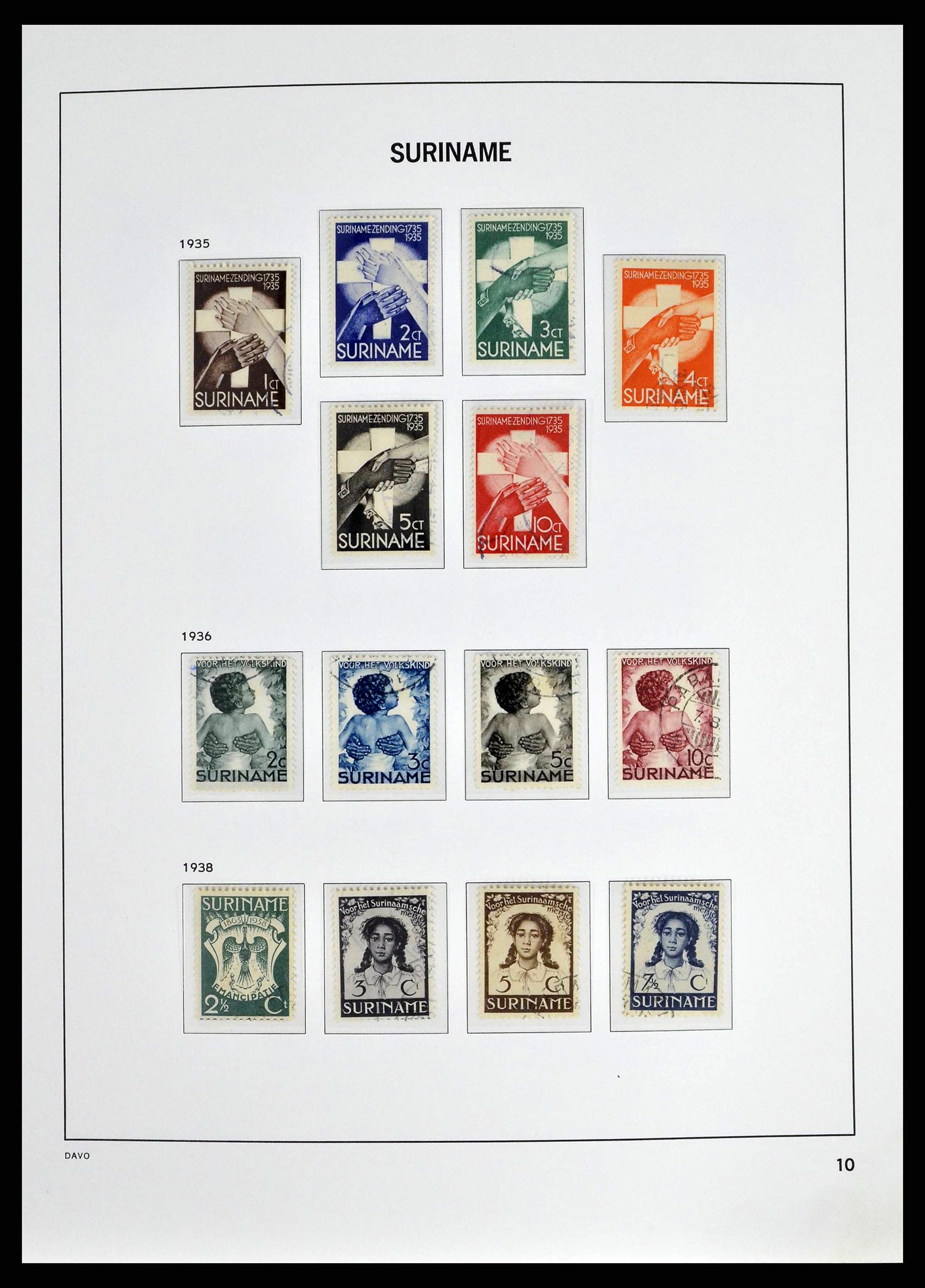 38942 0010 - Postzegelverzameling 38942 Suriname 1873-1975.