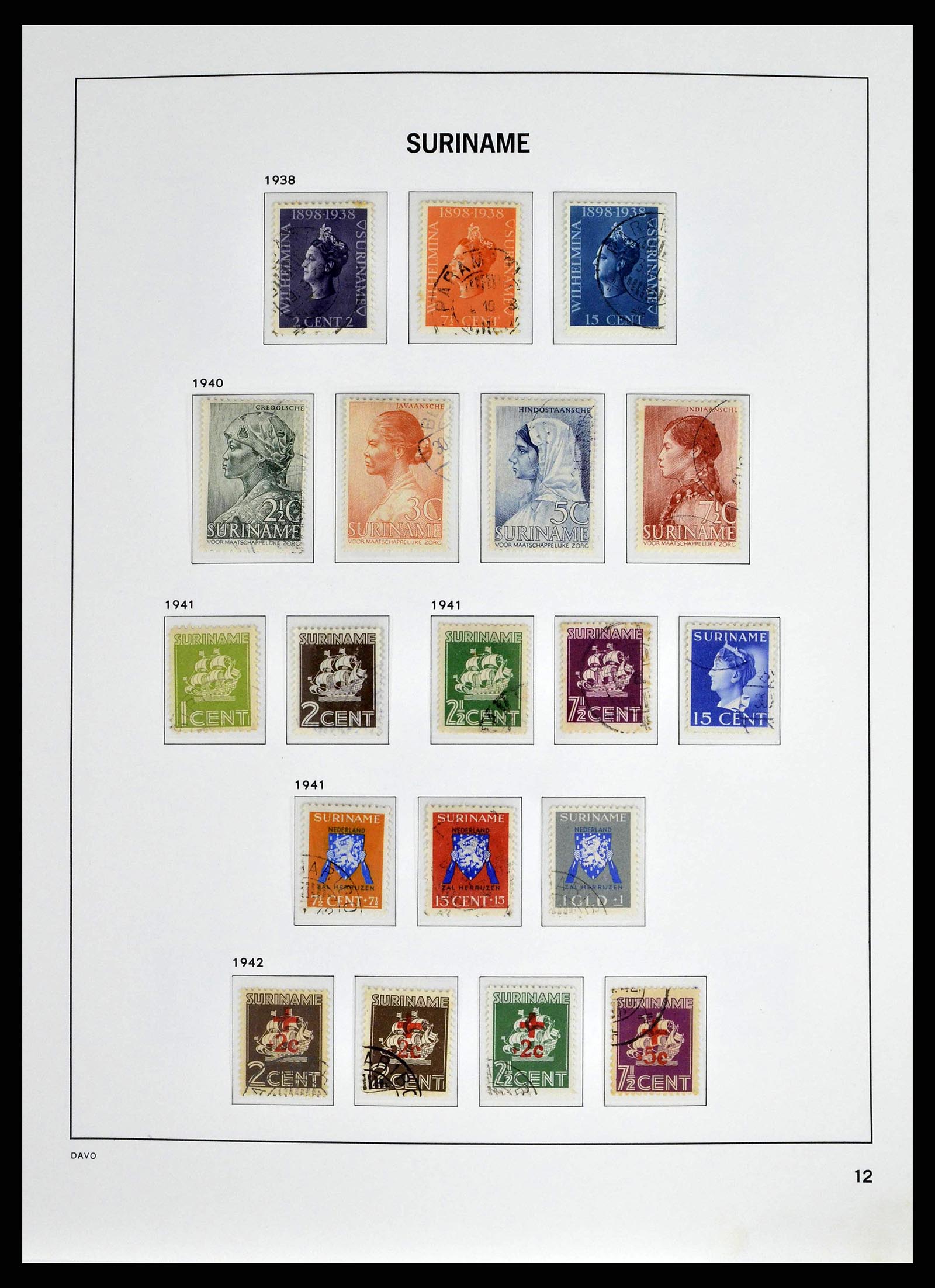 38942 0012 - Postzegelverzameling 38942 Suriname 1873-1975.