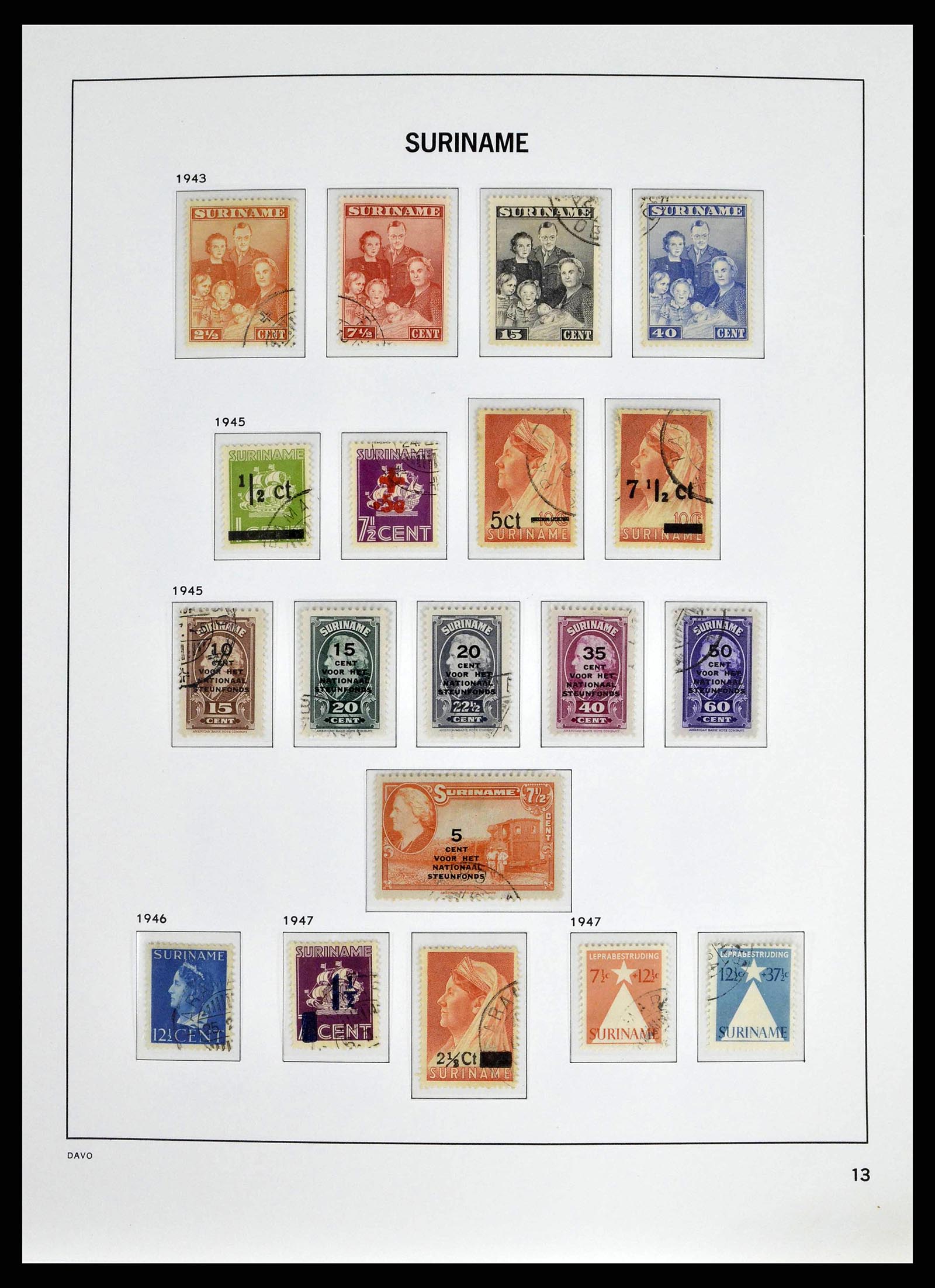38942 0013 - Postzegelverzameling 38942 Suriname 1873-1975.