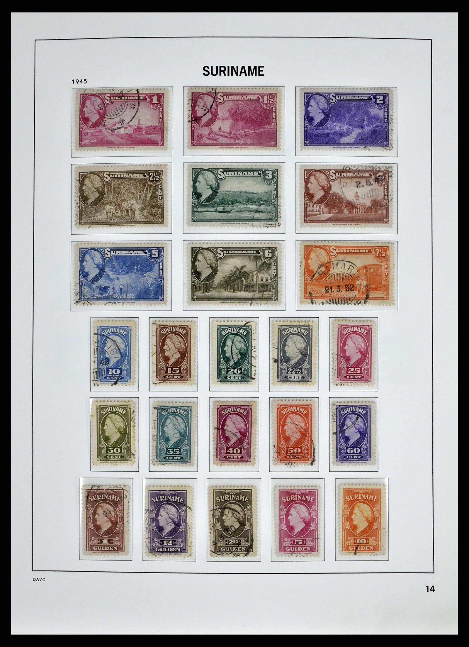 38942 0014 - Postzegelverzameling 38942 Suriname 1873-1975.