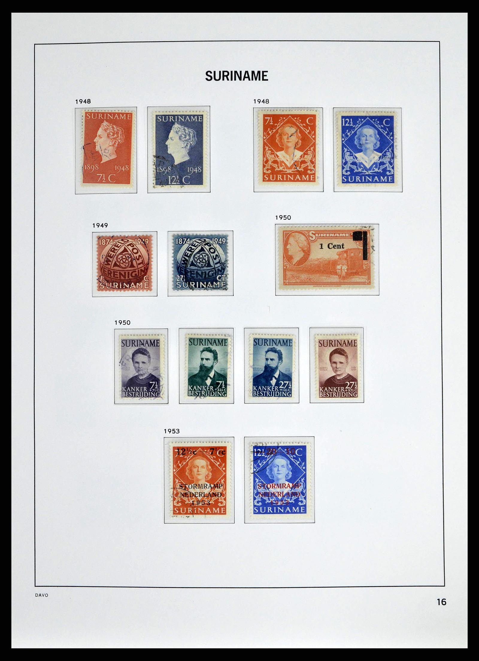 38942 0016 - Postzegelverzameling 38942 Suriname 1873-1975.