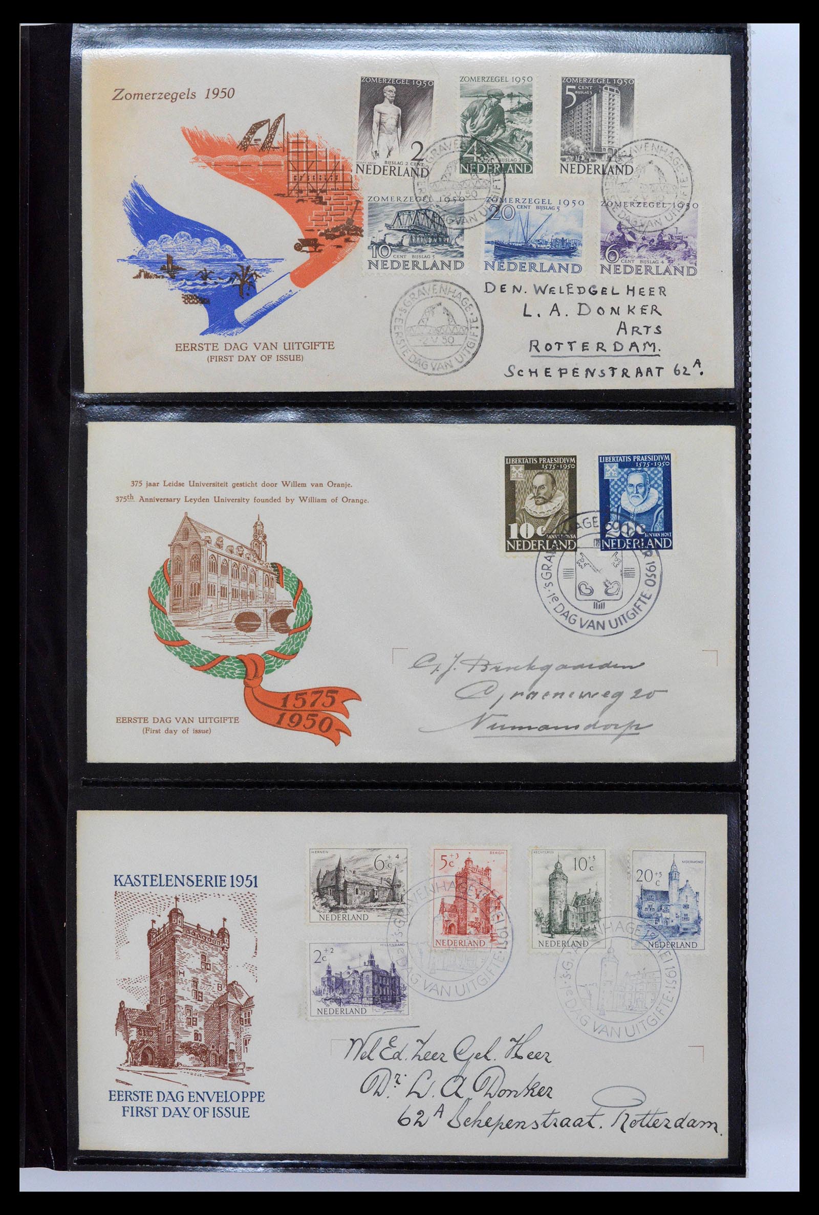 38943 0001 - Postzegelverzameling 38943 Nederland FDC's 1950-1975.
