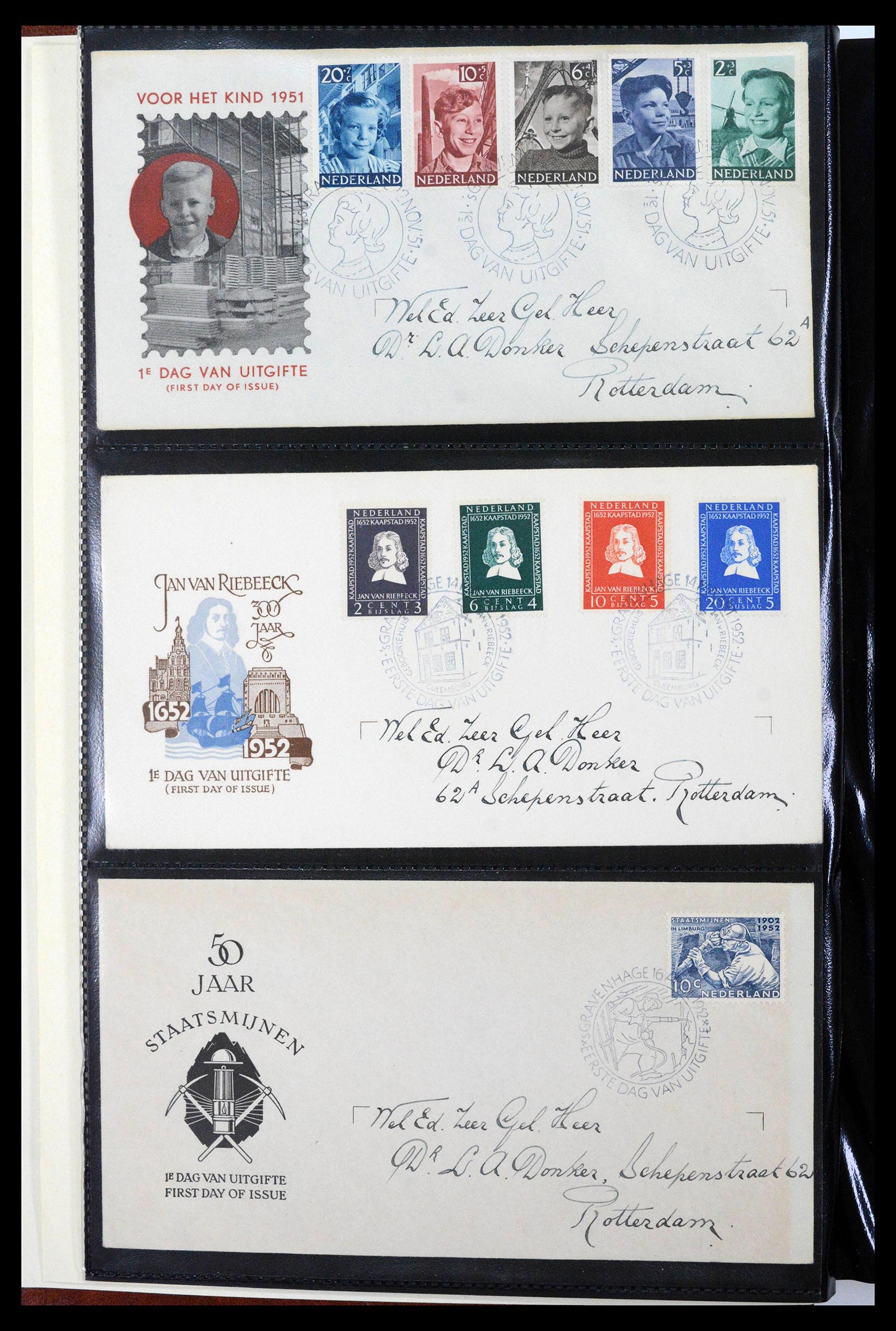 38943 0002 - Stamp collection 38943 Netherlands FDC's 1950-1975.