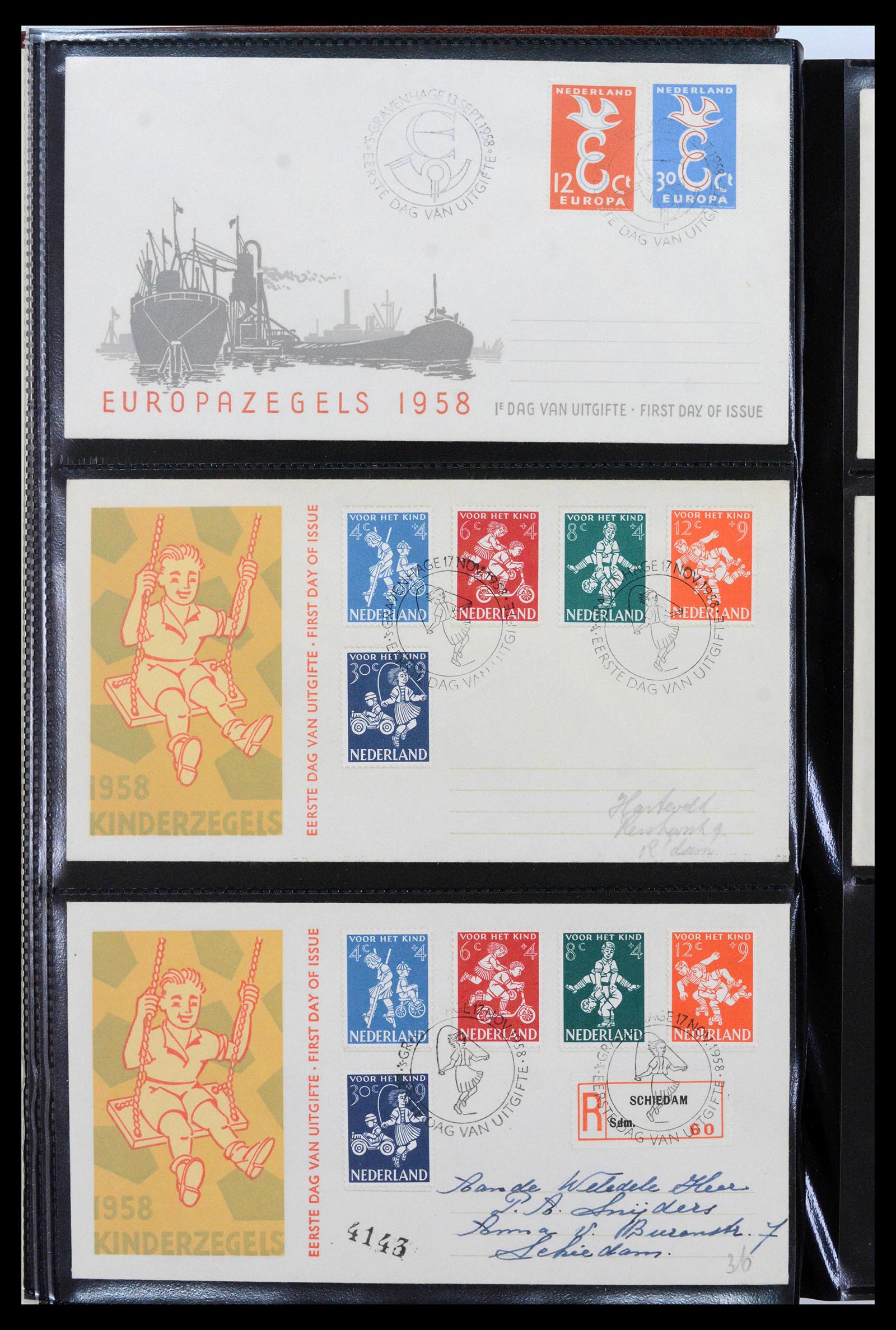 38943 0006 - Postzegelverzameling 38943 Nederland FDC's 1950-1975.