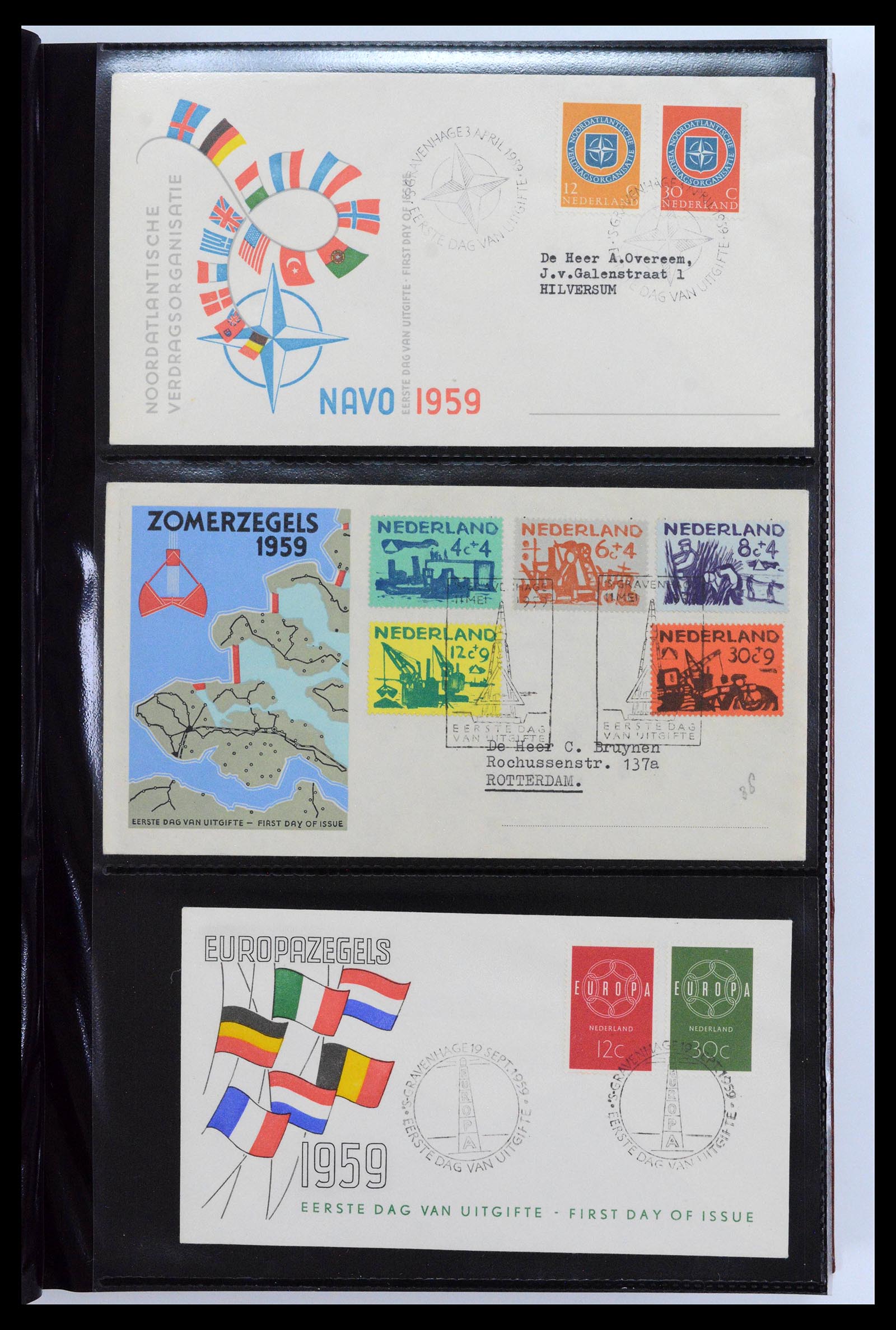 38943 0007 - Postzegelverzameling 38943 Nederland FDC's 1950-1975.