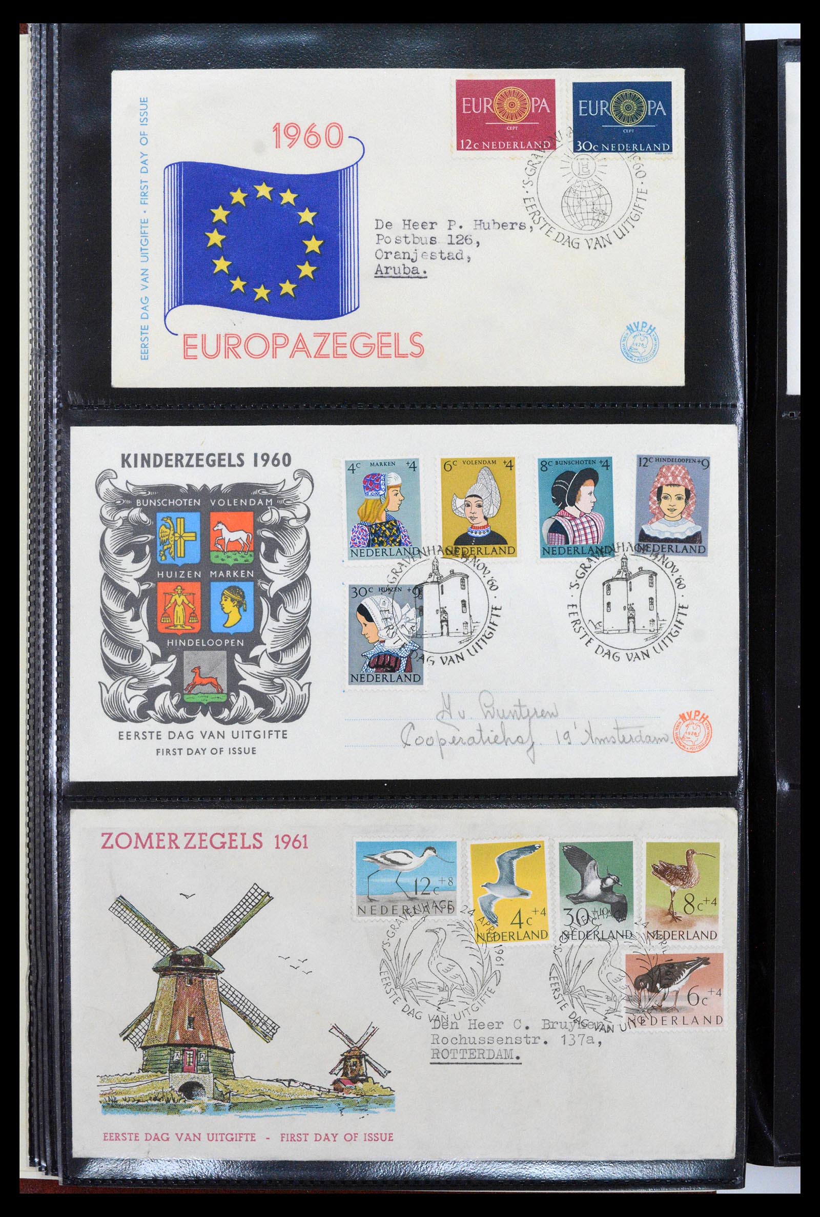 38943 0010 - Postzegelverzameling 38943 Nederland FDC's 1950-1975.