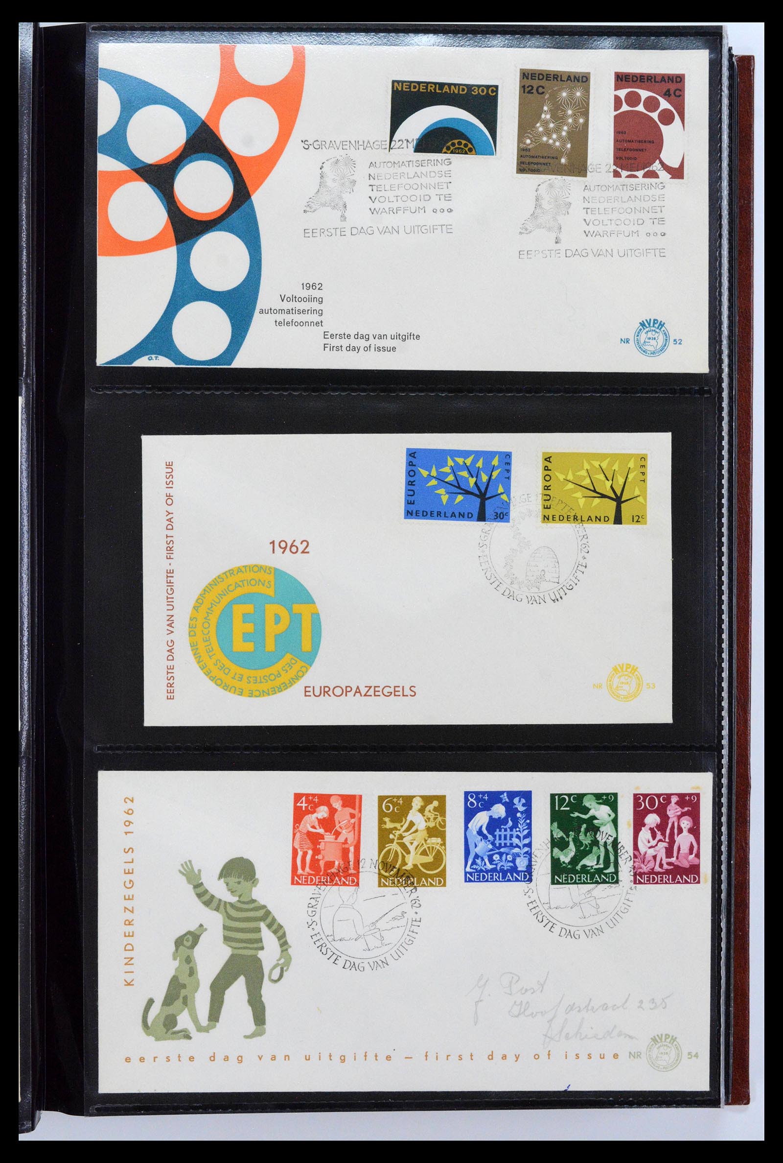 38943 0013 - Postzegelverzameling 38943 Nederland FDC's 1950-1975.