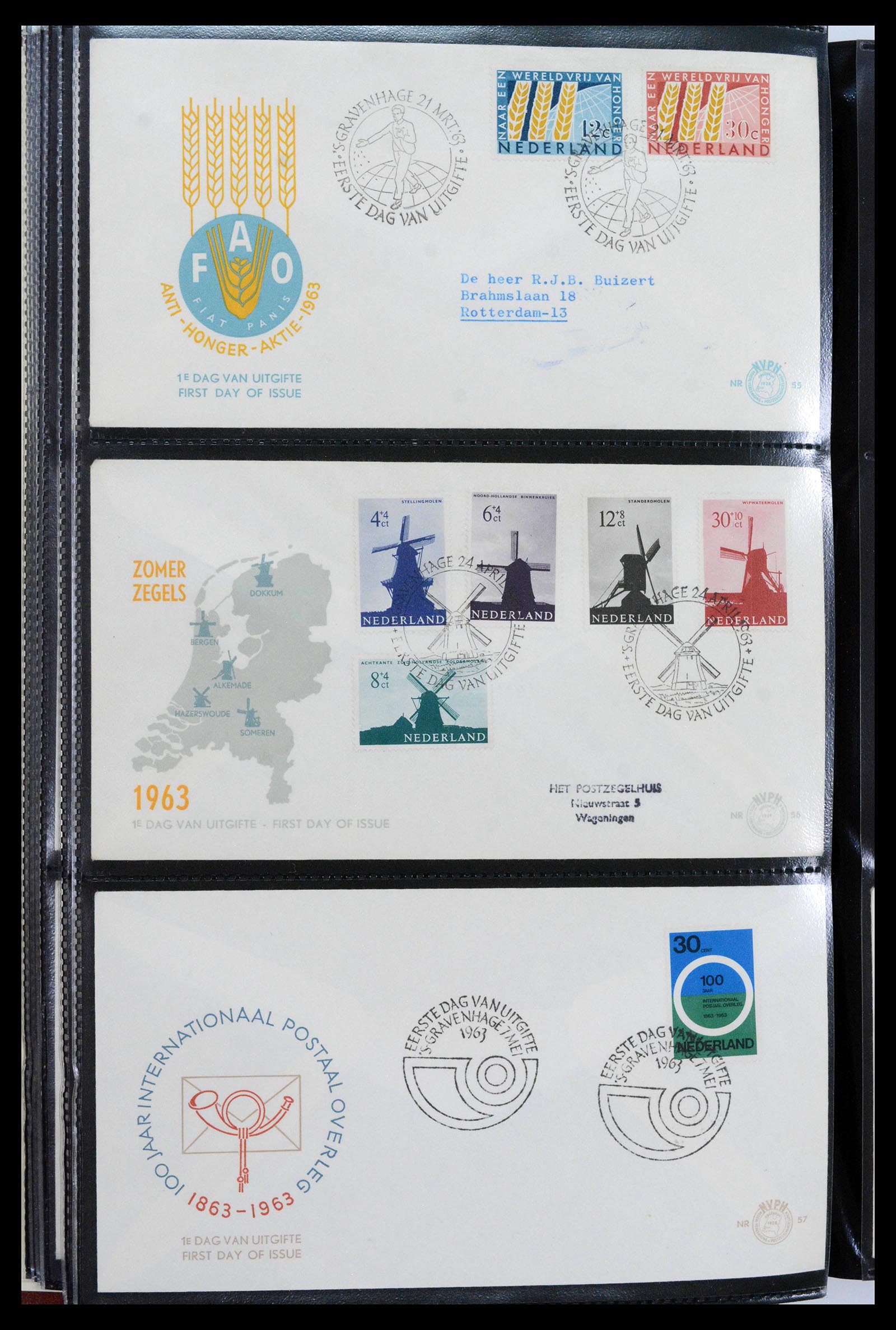 38943 0014 - Postzegelverzameling 38943 Nederland FDC's 1950-1975.