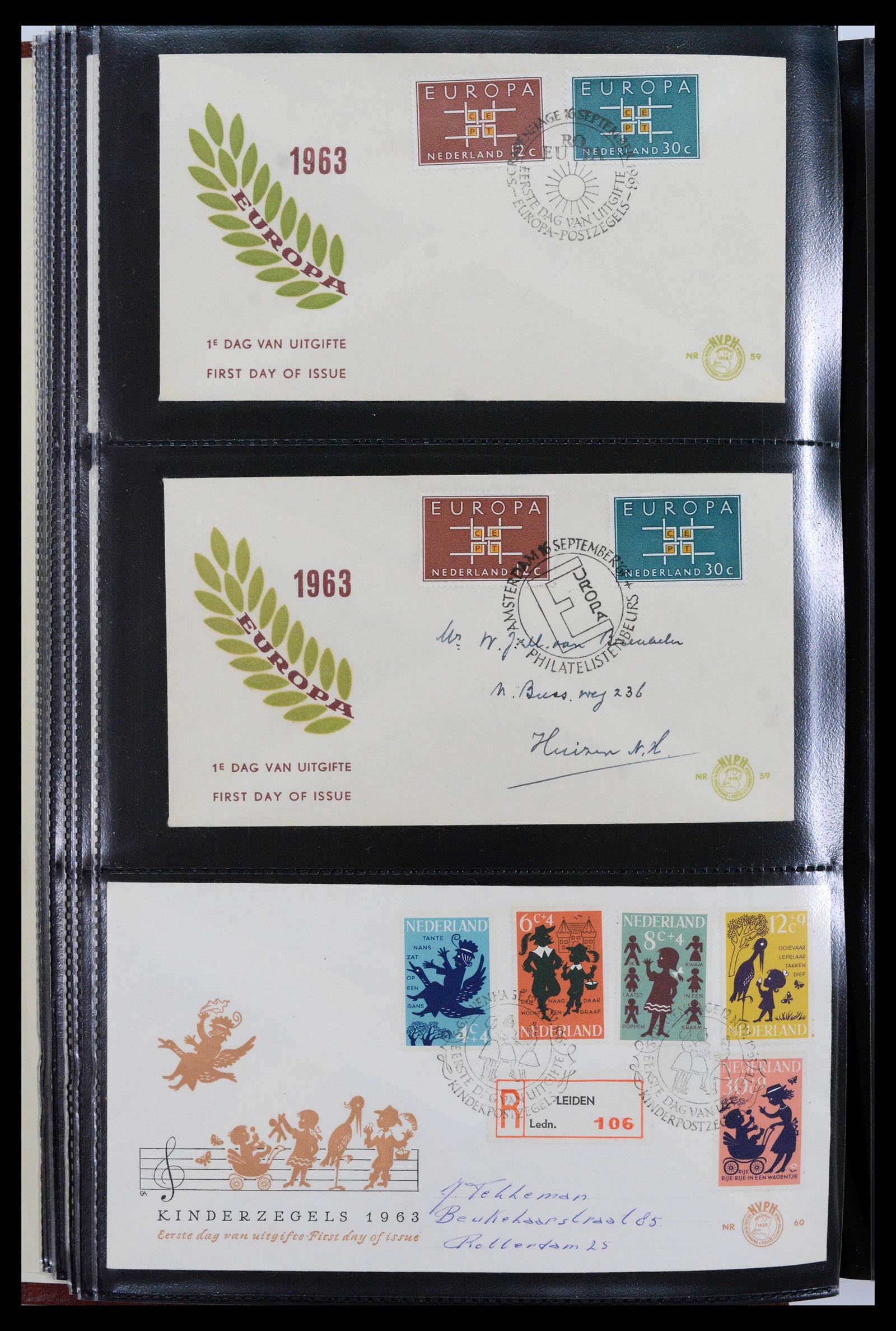 38943 0016 - Postzegelverzameling 38943 Nederland FDC's 1950-1975.