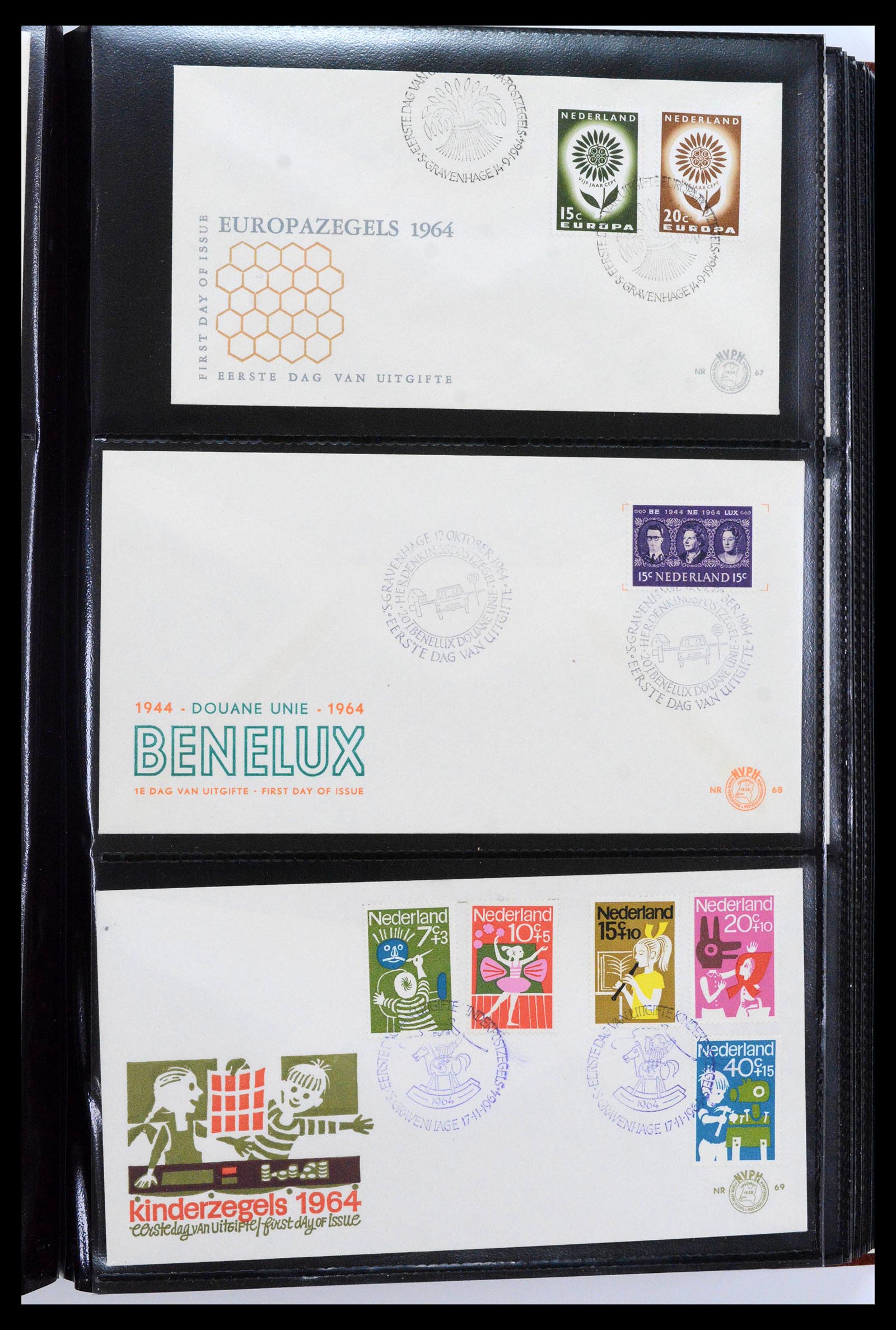 38943 0019 - Stamp collection 38943 Netherlands FDC's 1950-1975.