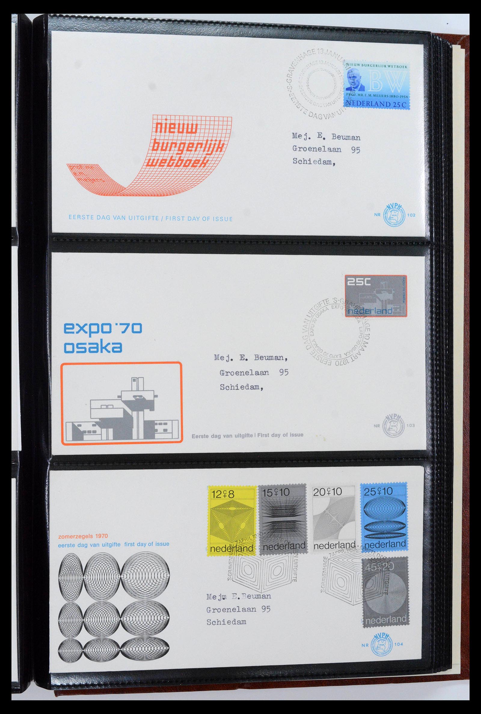 38943 0033 - Postzegelverzameling 38943 Nederland FDC's 1950-1975.