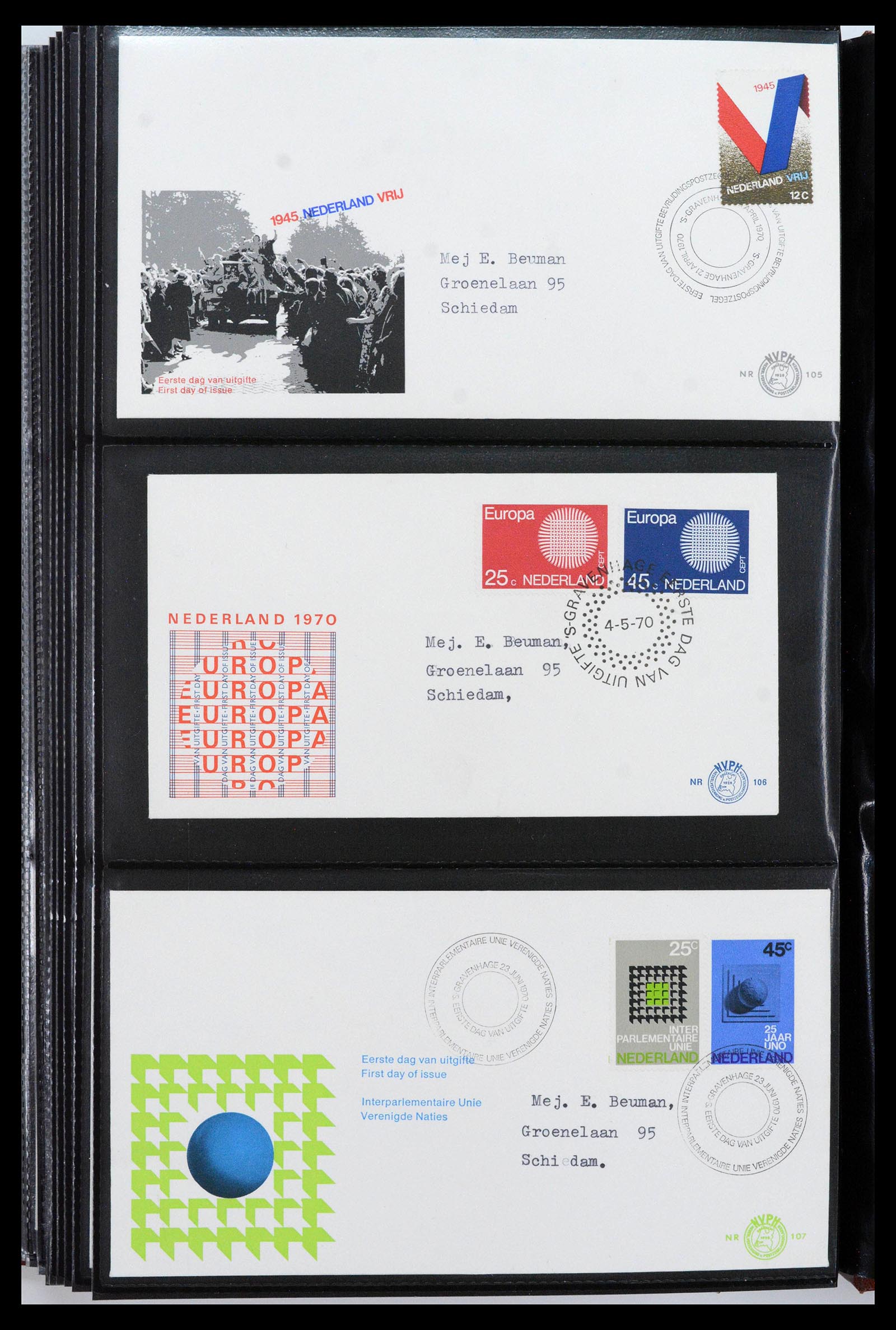 38943 0034 - Stamp collection 38943 Netherlands FDC's 1950-1975.
