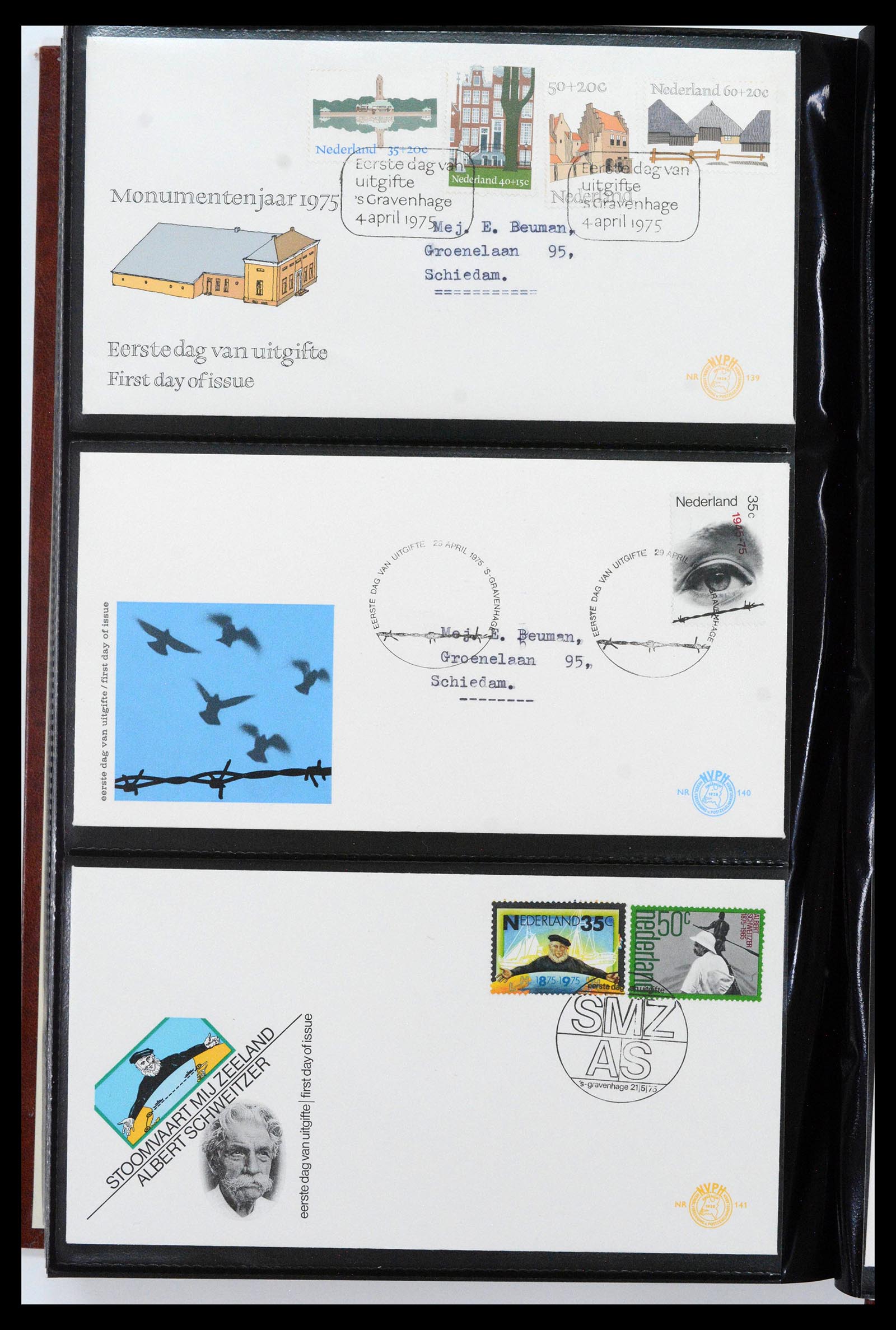 38943 0048 - Postzegelverzameling 38943 Nederland FDC's 1950-1975.