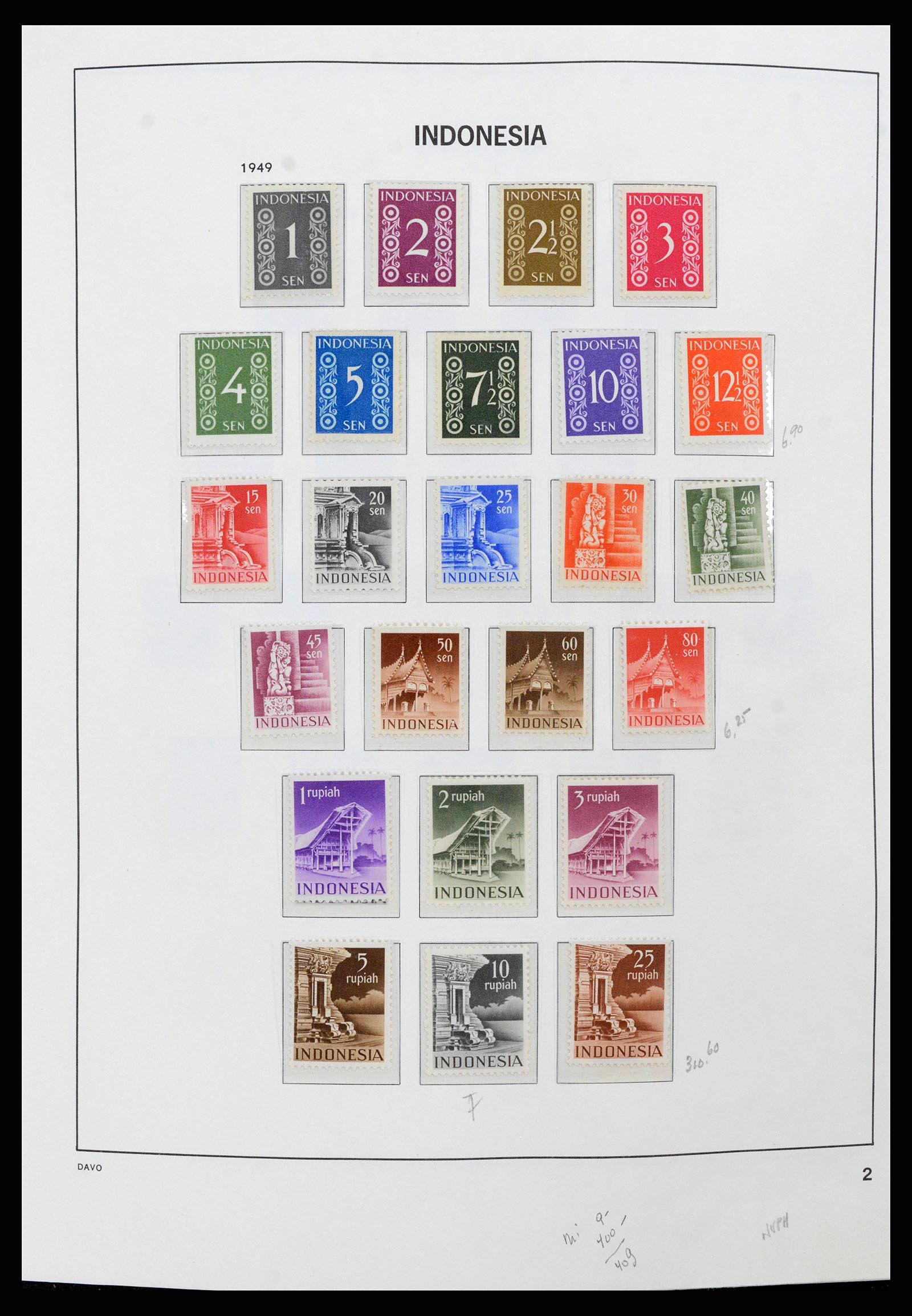 38949 0002 - Postzegelverzameling 38949 Indonesië 1949-2007.