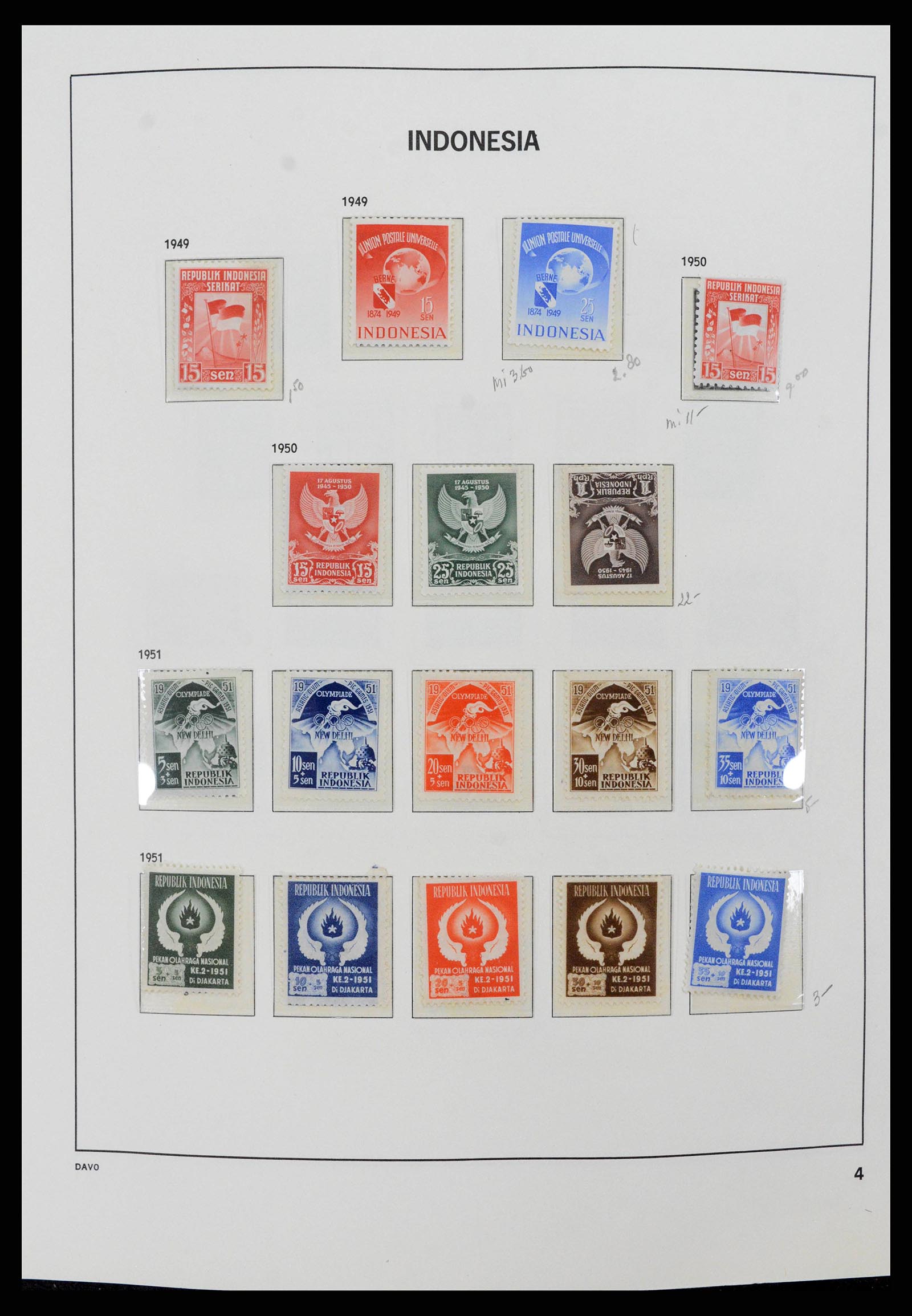 38949 0004 - Postzegelverzameling 38949 Indonesië 1949-2007.