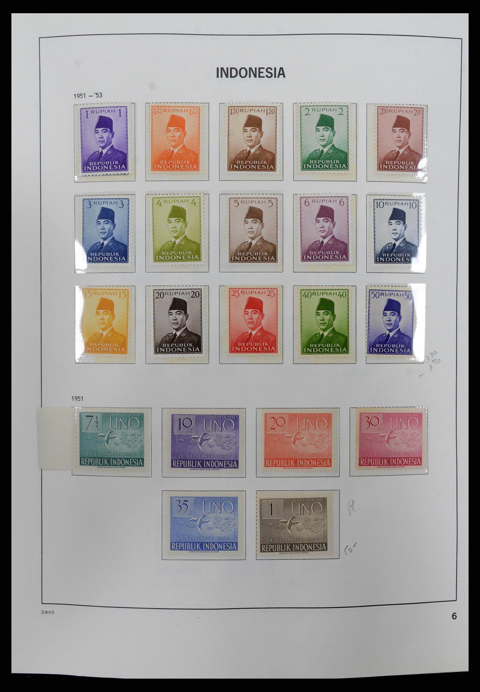 38949 0006 - Postzegelverzameling 38949 Indonesië 1949-2007.