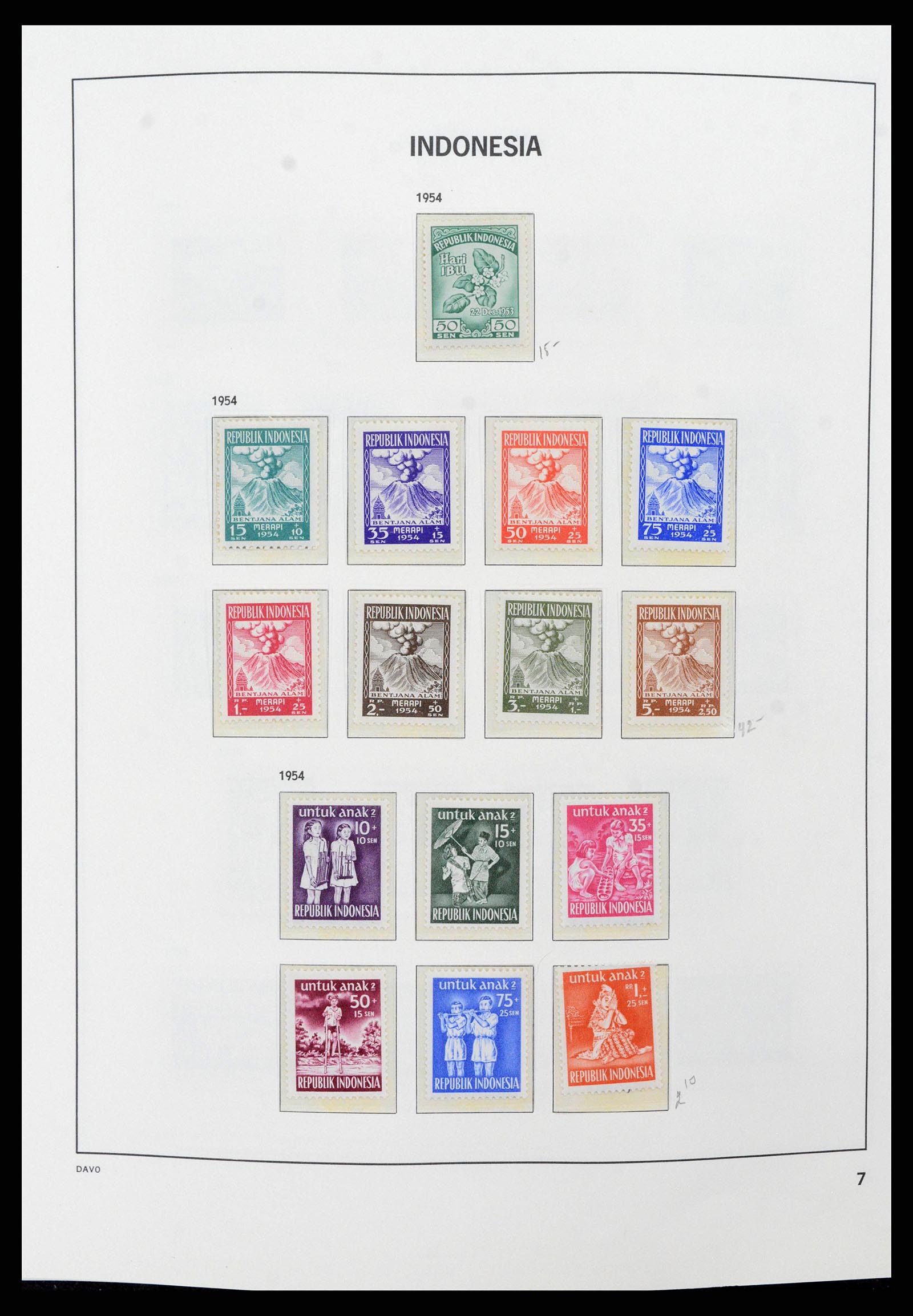 38949 0007 - Postzegelverzameling 38949 Indonesië 1949-2007.