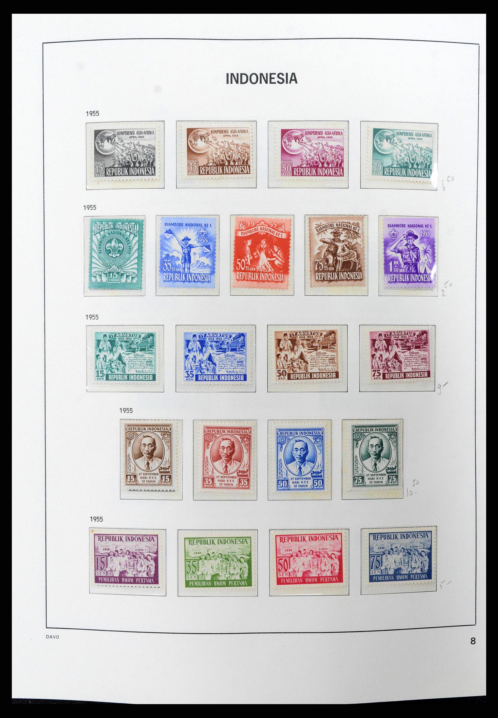 38949 0008 - Postzegelverzameling 38949 Indonesië 1949-2007.