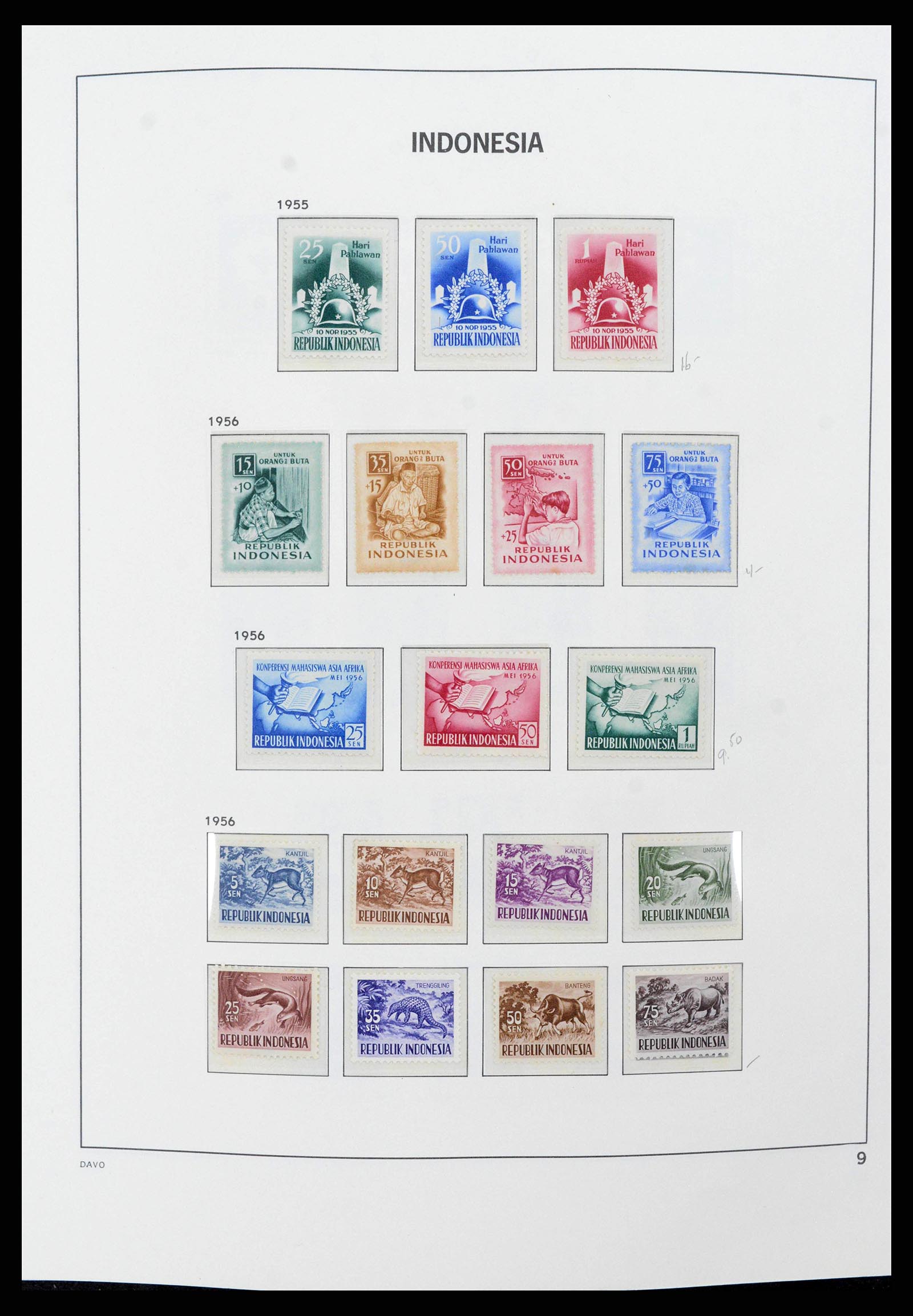 38949 0009 - Postzegelverzameling 38949 Indonesië 1949-2007.