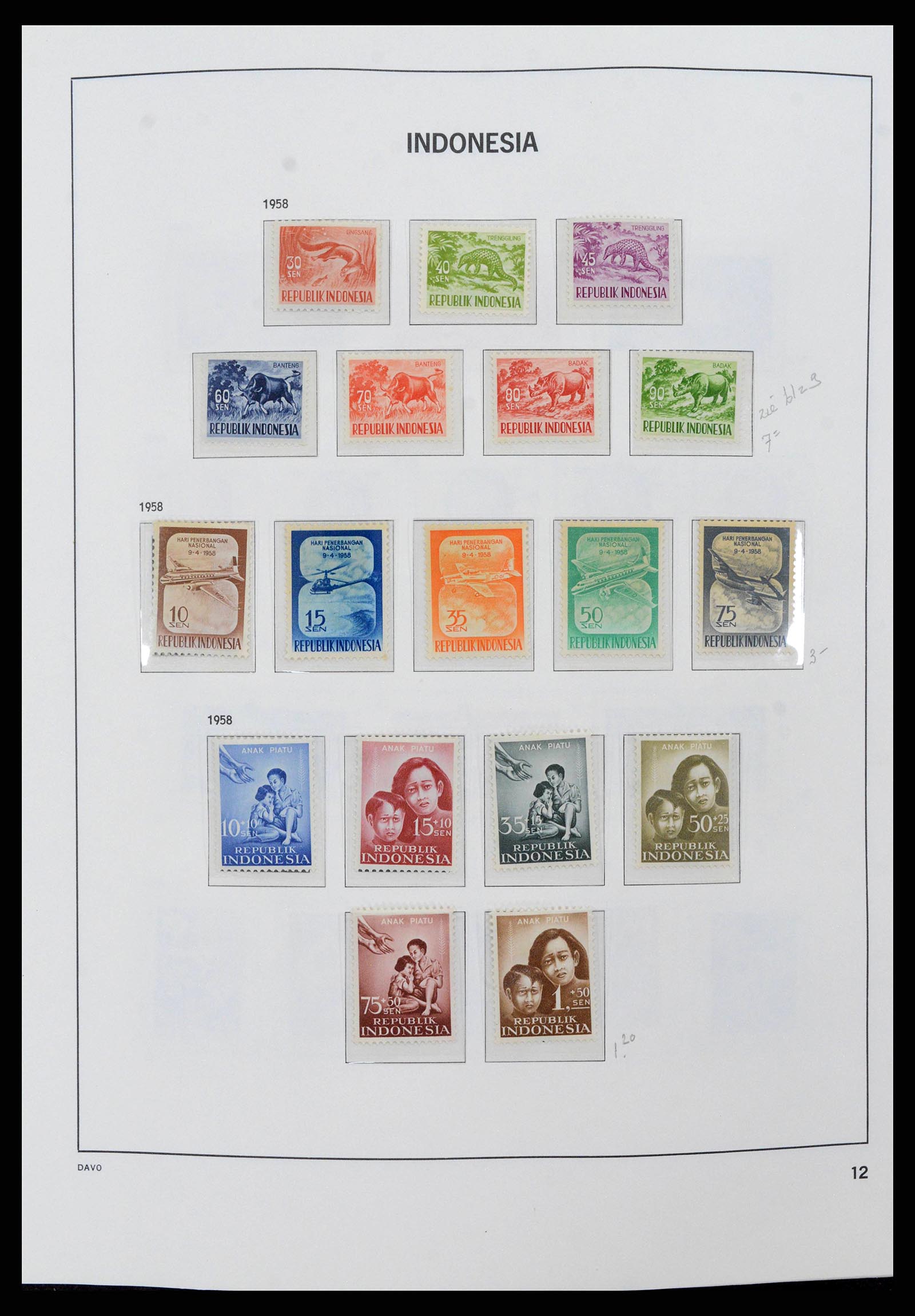 38949 0012 - Postzegelverzameling 38949 Indonesië 1949-2007.
