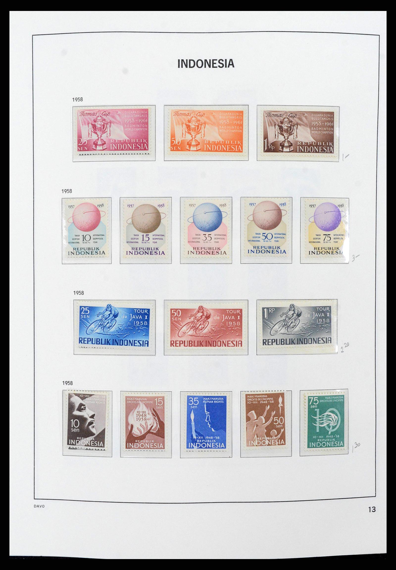 38949 0013 - Postzegelverzameling 38949 Indonesië 1949-2007.