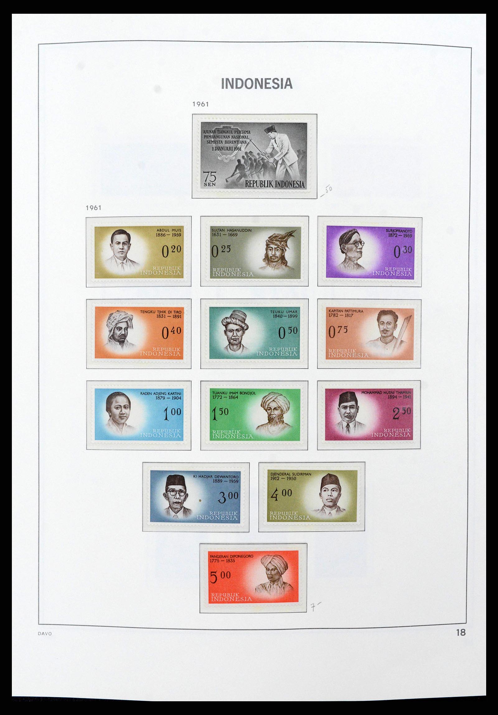 38949 0020 - Postzegelverzameling 38949 Indonesië 1949-2007.