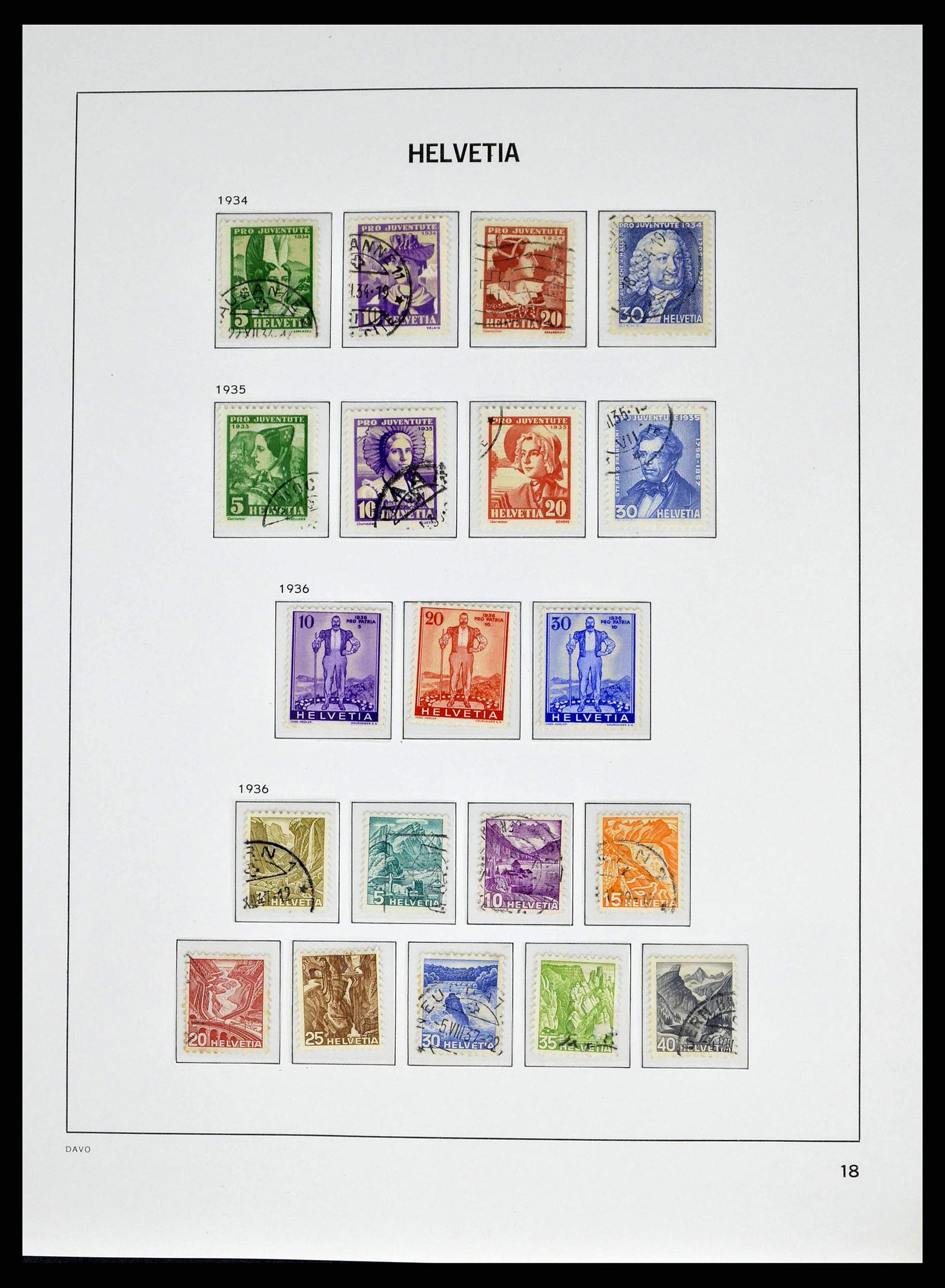 38951 0017 - Stamp collection 38951 Switzerland 1854-1994.