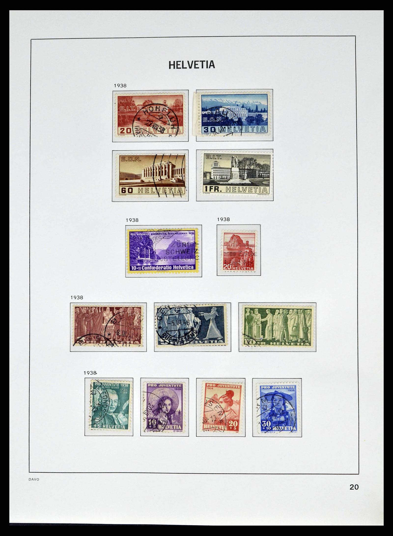 38951 0019 - Stamp collection 38951 Switzerland 1854-1994.