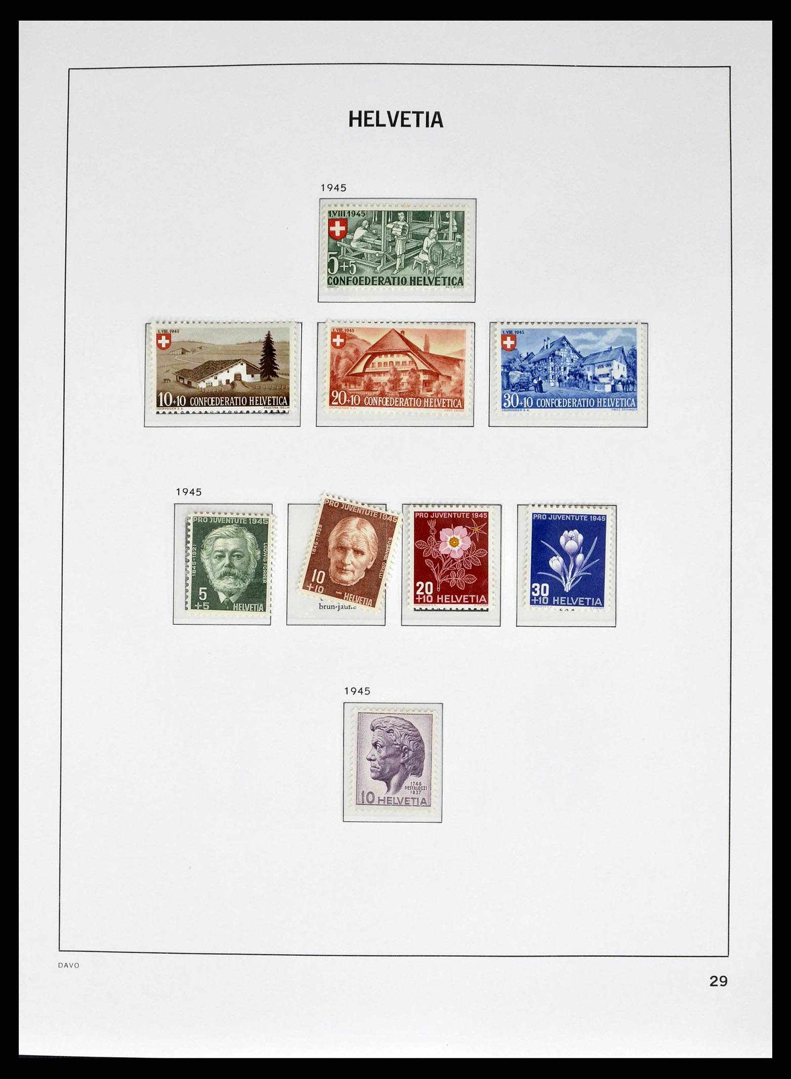 38951 0045 - Stamp collection 38951 Switzerland 1854-1994.