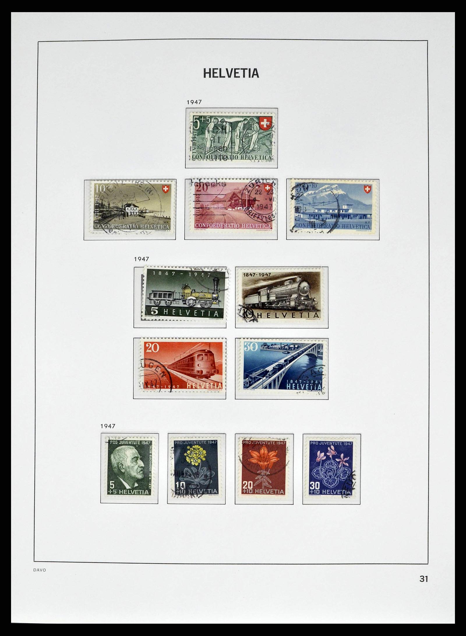 38951 0047 - Stamp collection 38951 Switzerland 1854-1994.