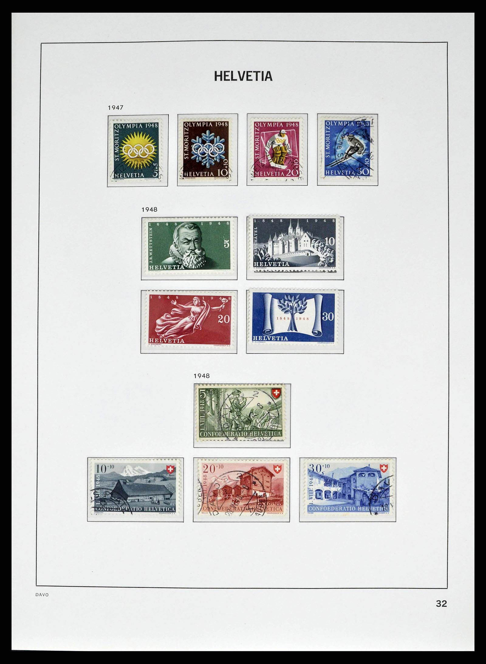38951 0048 - Stamp collection 38951 Switzerland 1854-1994.