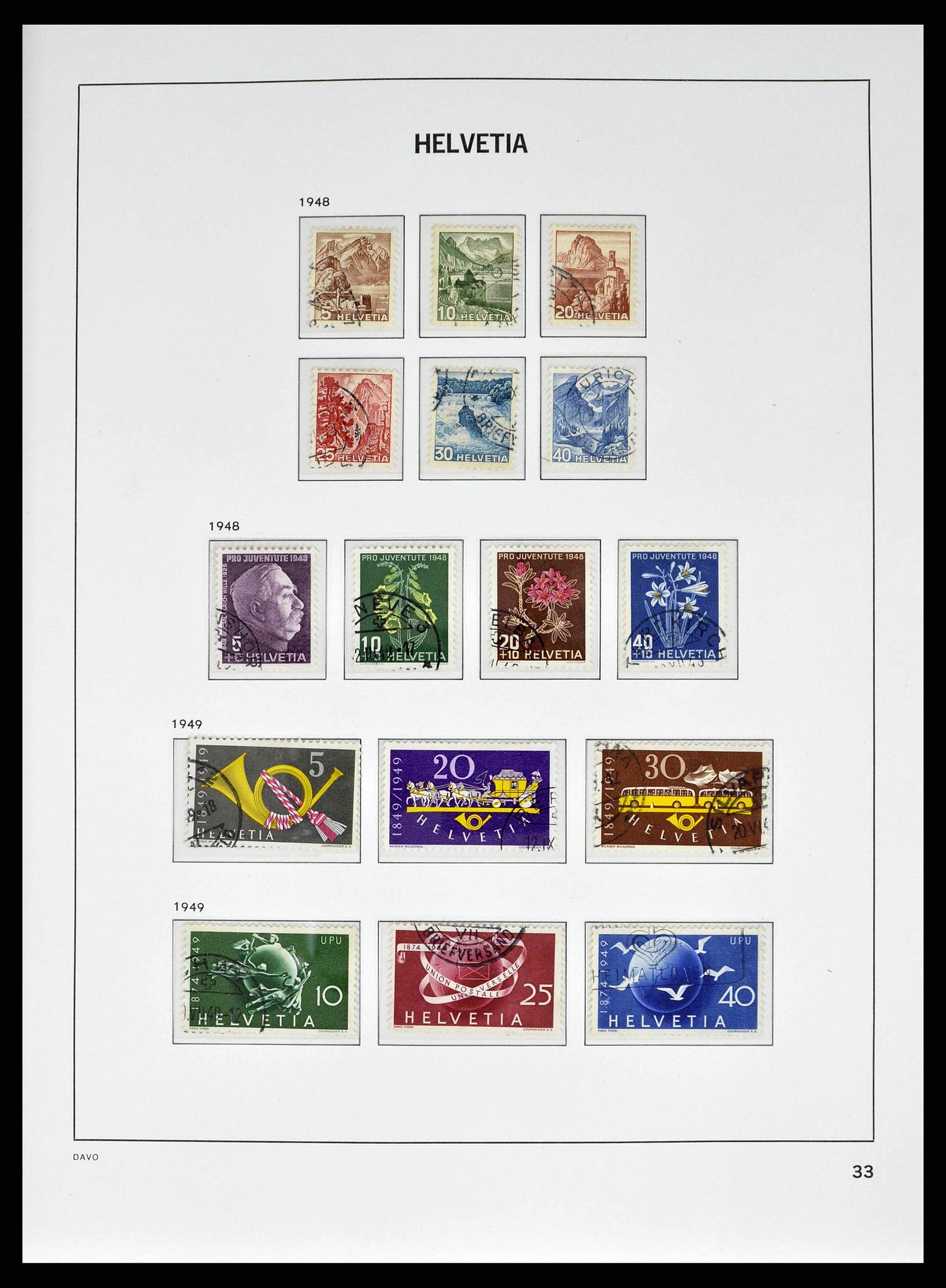 38951 0049 - Stamp collection 38951 Switzerland 1854-1994.