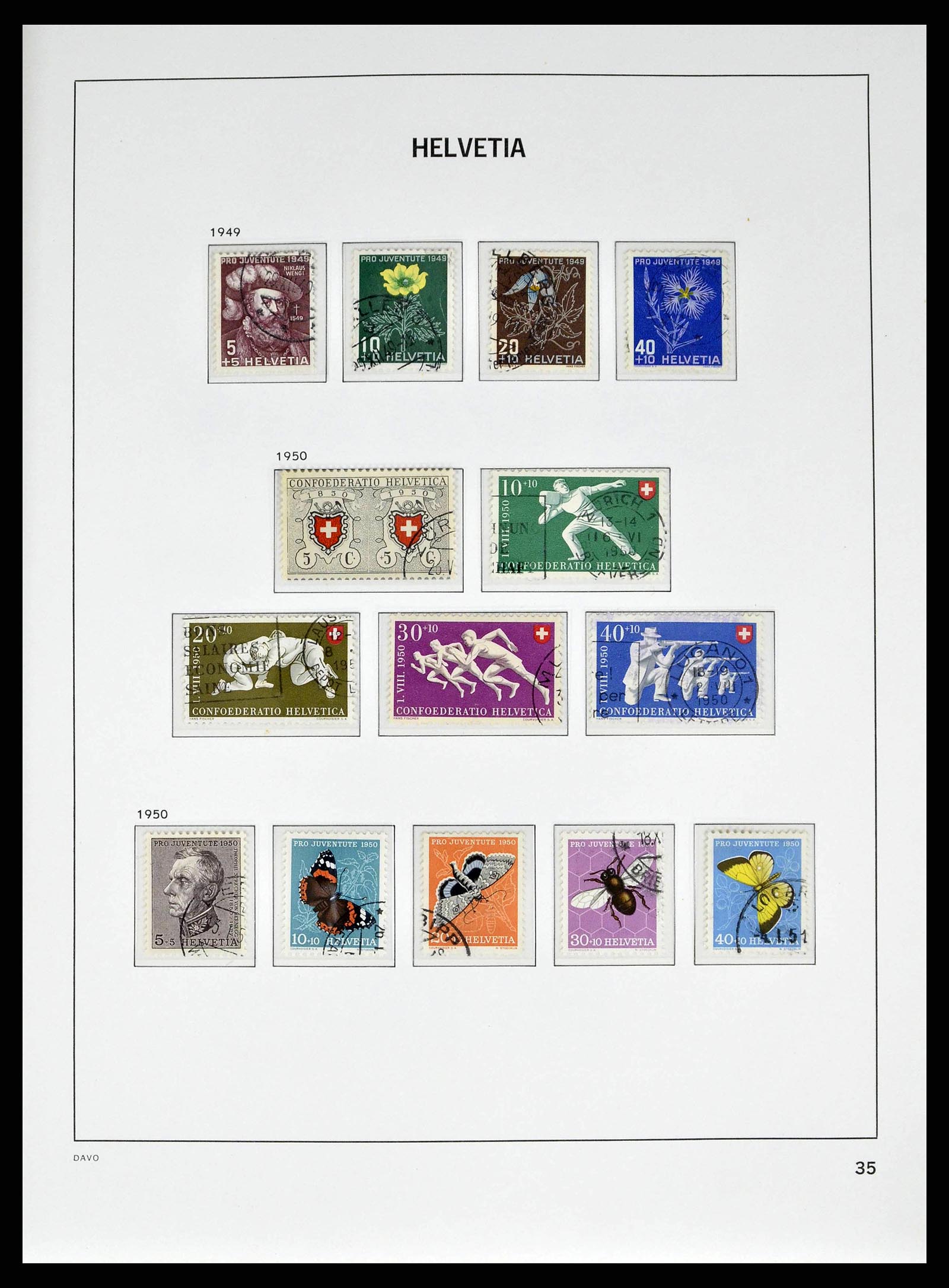 38951 0051 - Stamp collection 38951 Switzerland 1854-1994.