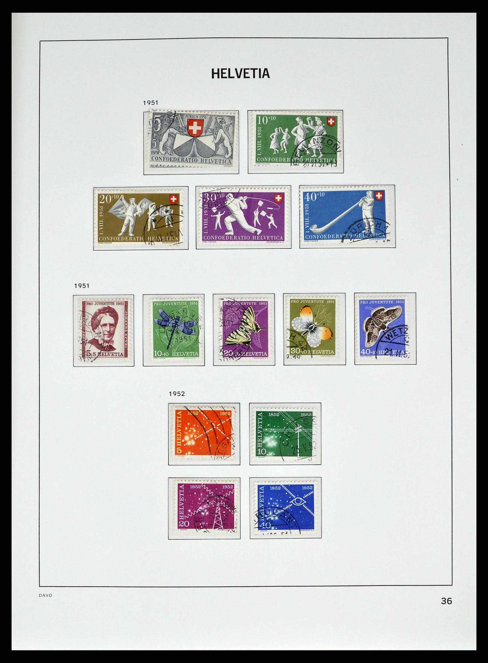 38951 0052 - Stamp collection 38951 Switzerland 1854-1994.