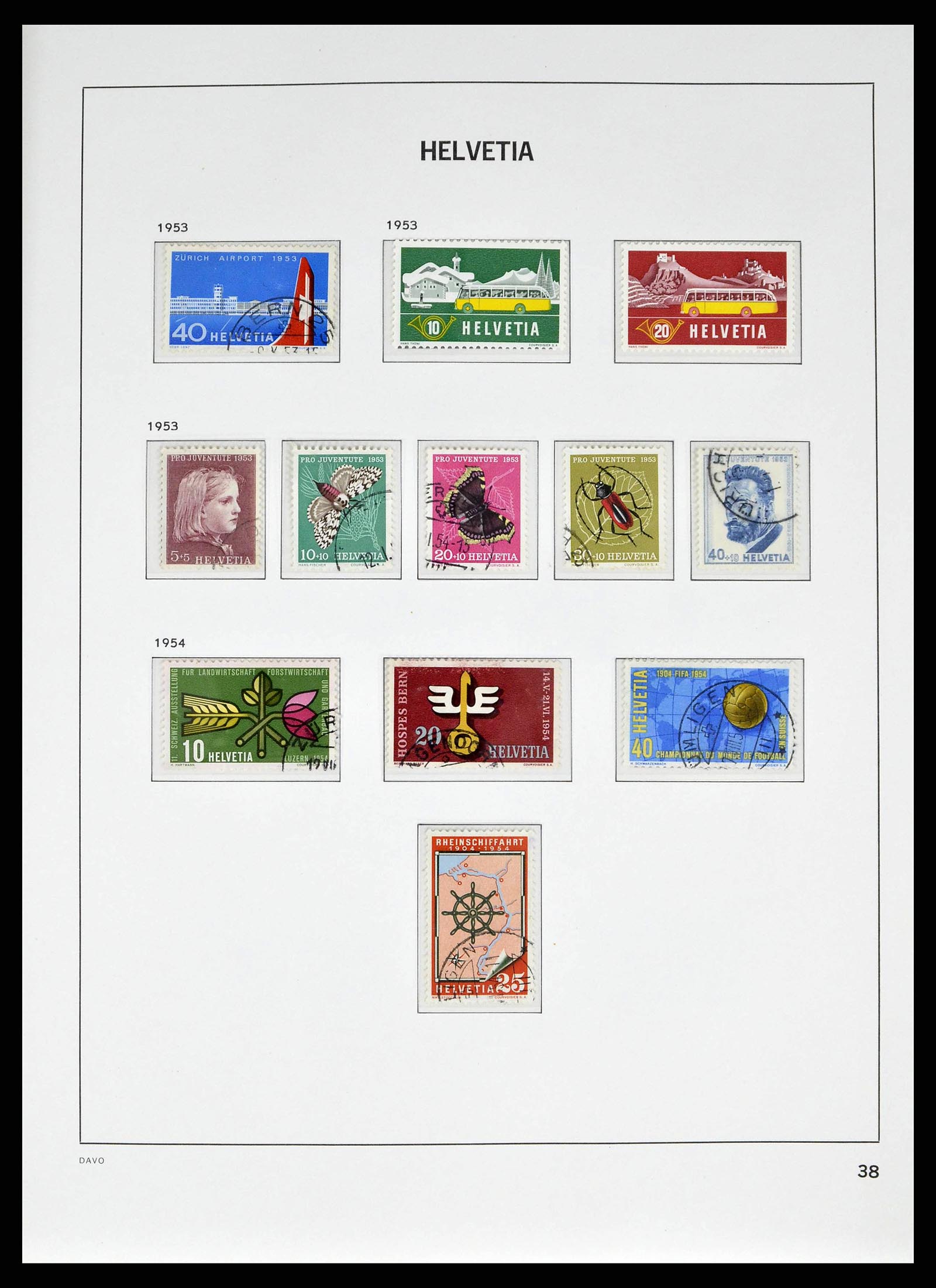 38951 0054 - Stamp collection 38951 Switzerland 1854-1994.