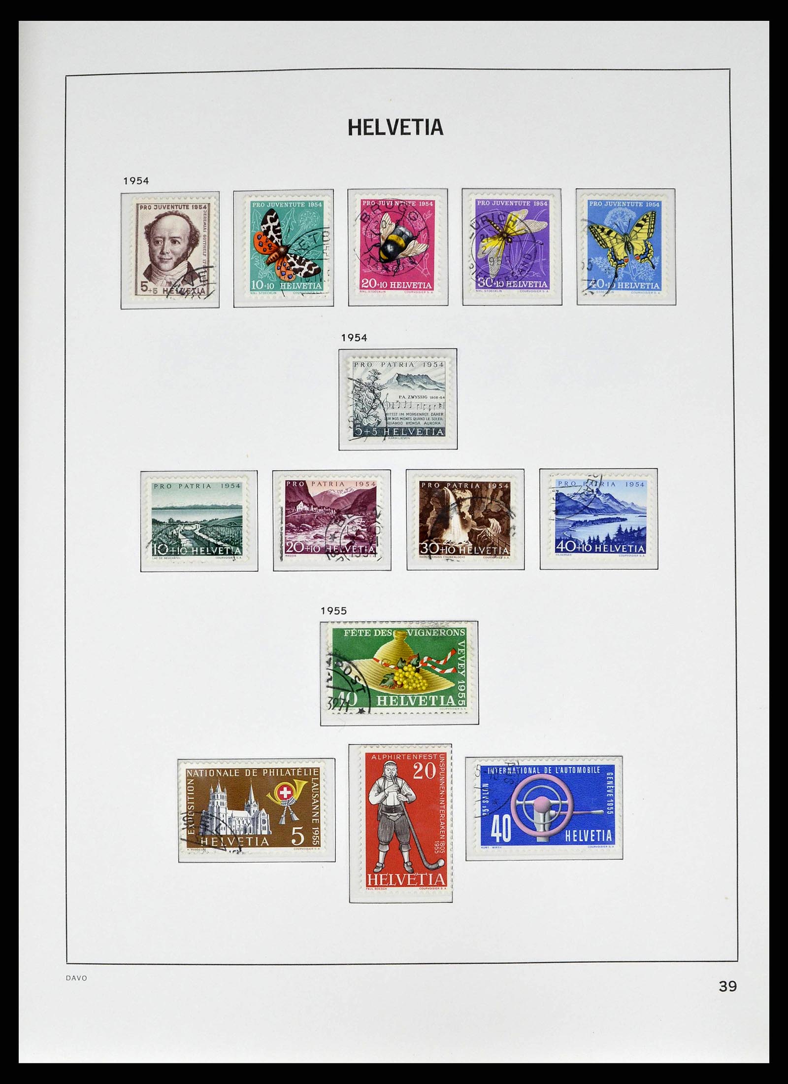 38951 0055 - Stamp collection 38951 Switzerland 1854-1994.