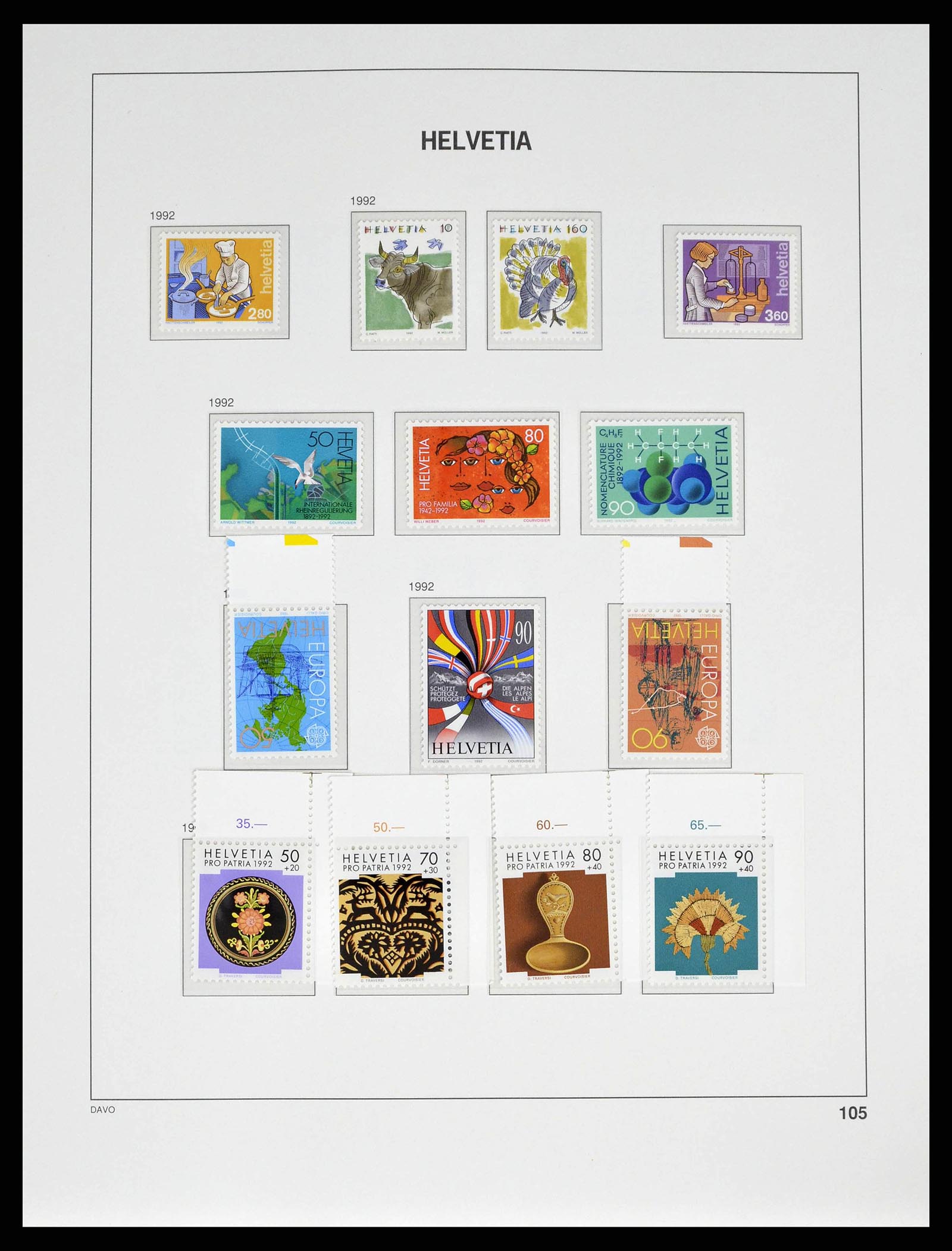 38951 0141 - Stamp collection 38951 Switzerland 1854-1994.
