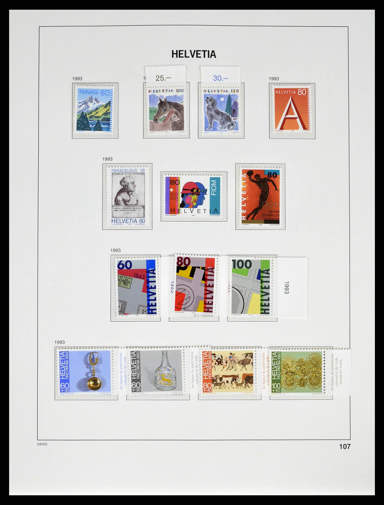38951 0143 - Stamp collection 38951 Switzerland 1854-1994.