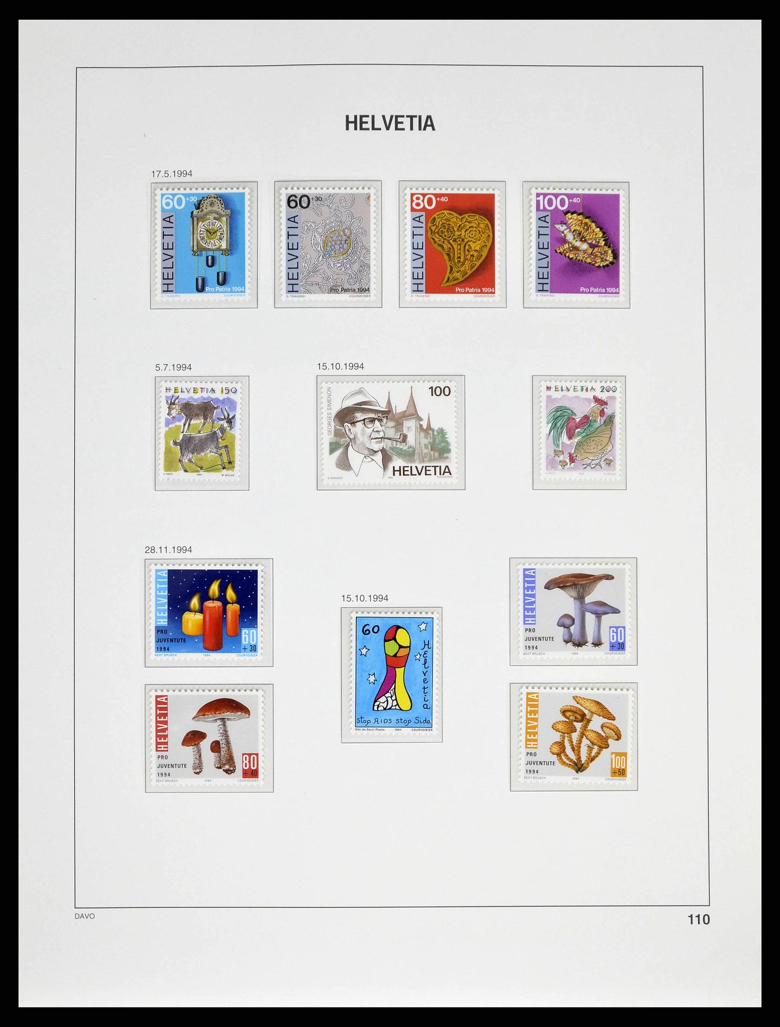 38951 0146 - Stamp collection 38951 Switzerland 1854-1994.