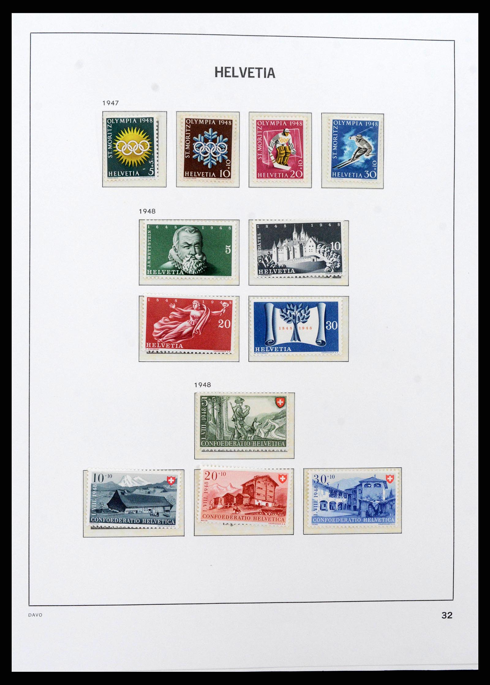 38952 0005 - Postzegelverzameling 38952 Zwitserland 1945-1989.
