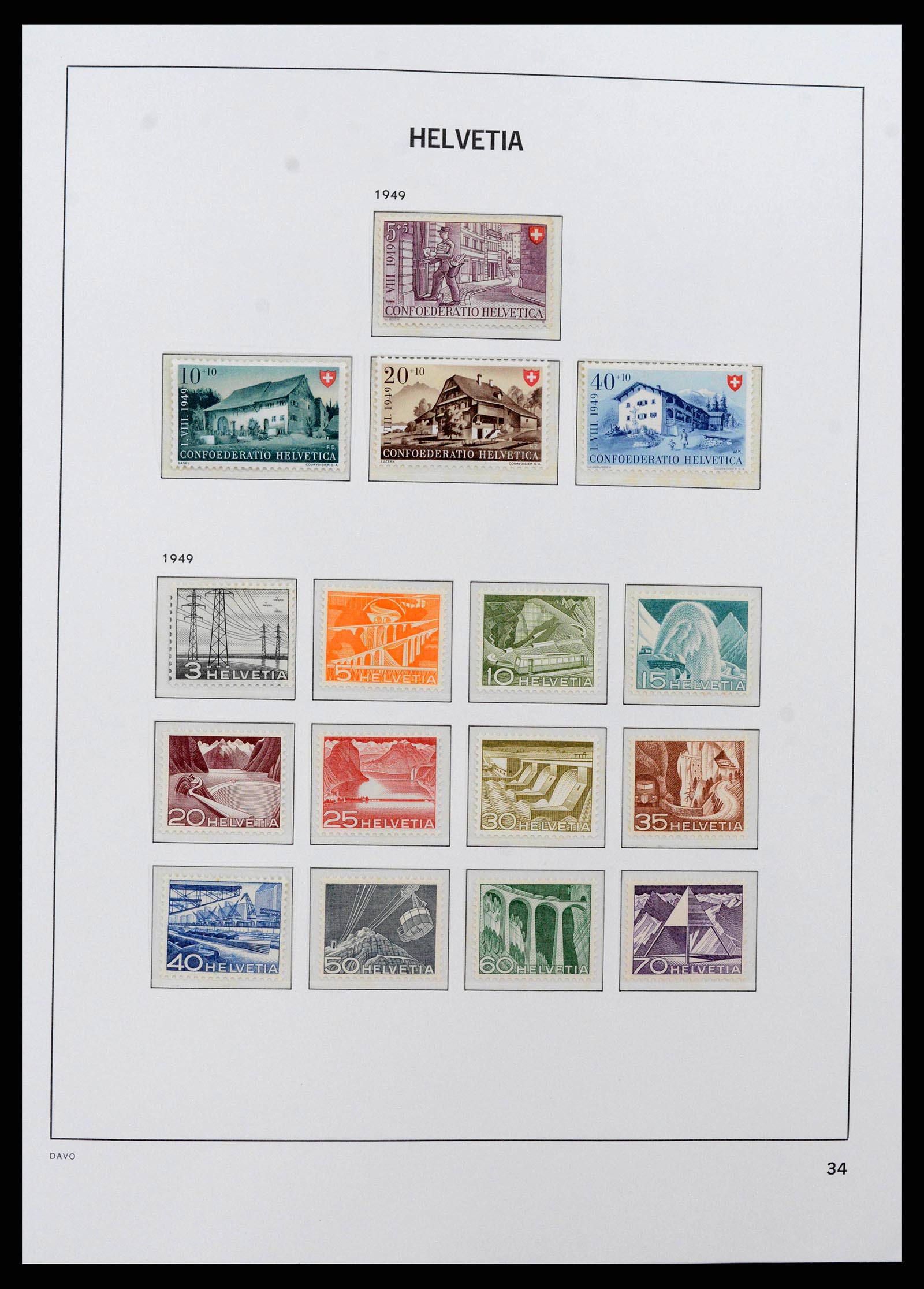 38952 0007 - Postzegelverzameling 38952 Zwitserland 1945-1989.