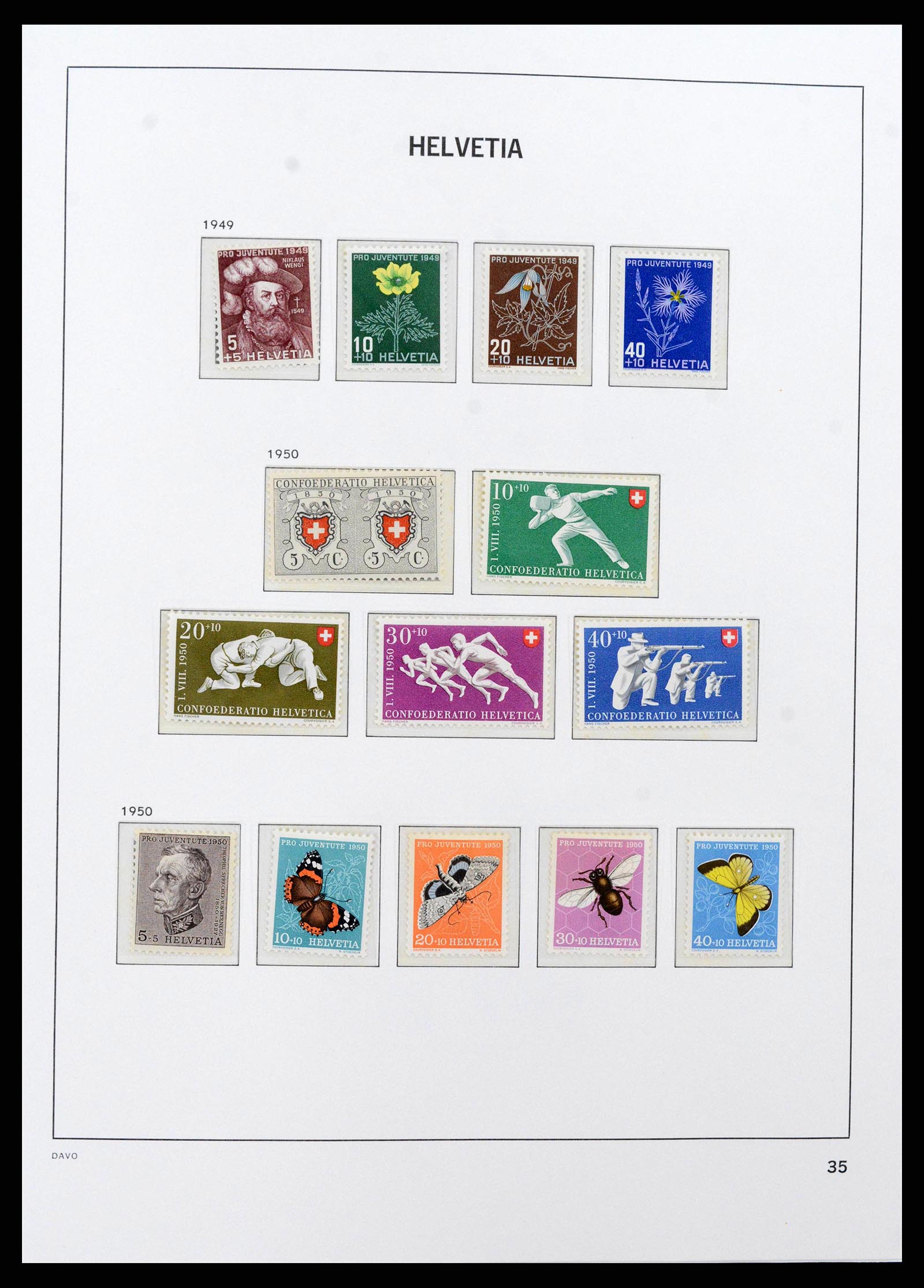 38952 0008 - Postzegelverzameling 38952 Zwitserland 1945-1989.