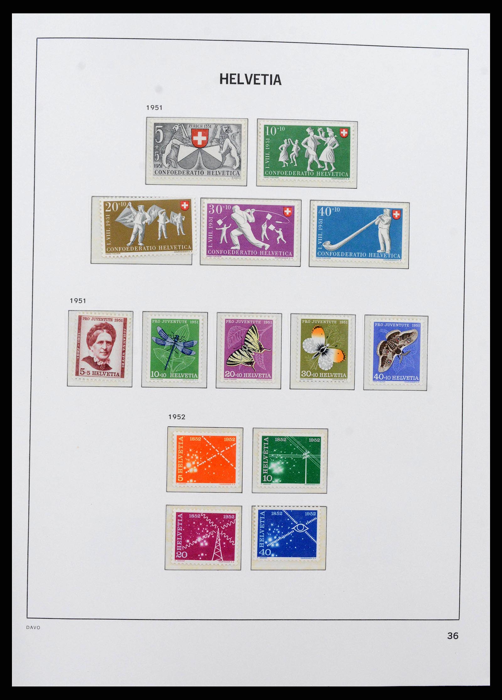 38952 0009 - Postzegelverzameling 38952 Zwitserland 1945-1989.