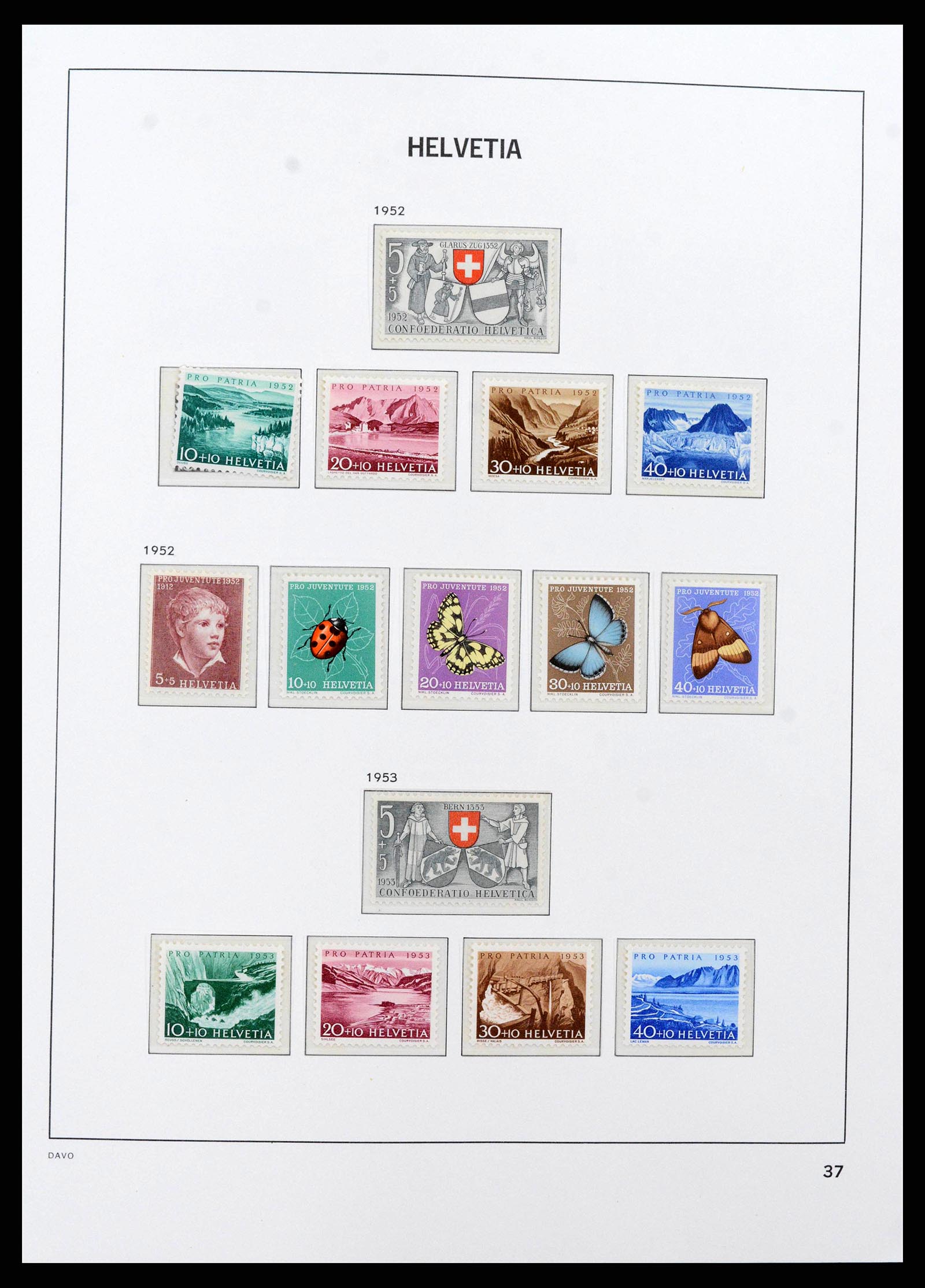 38952 0010 - Postzegelverzameling 38952 Zwitserland 1945-1989.